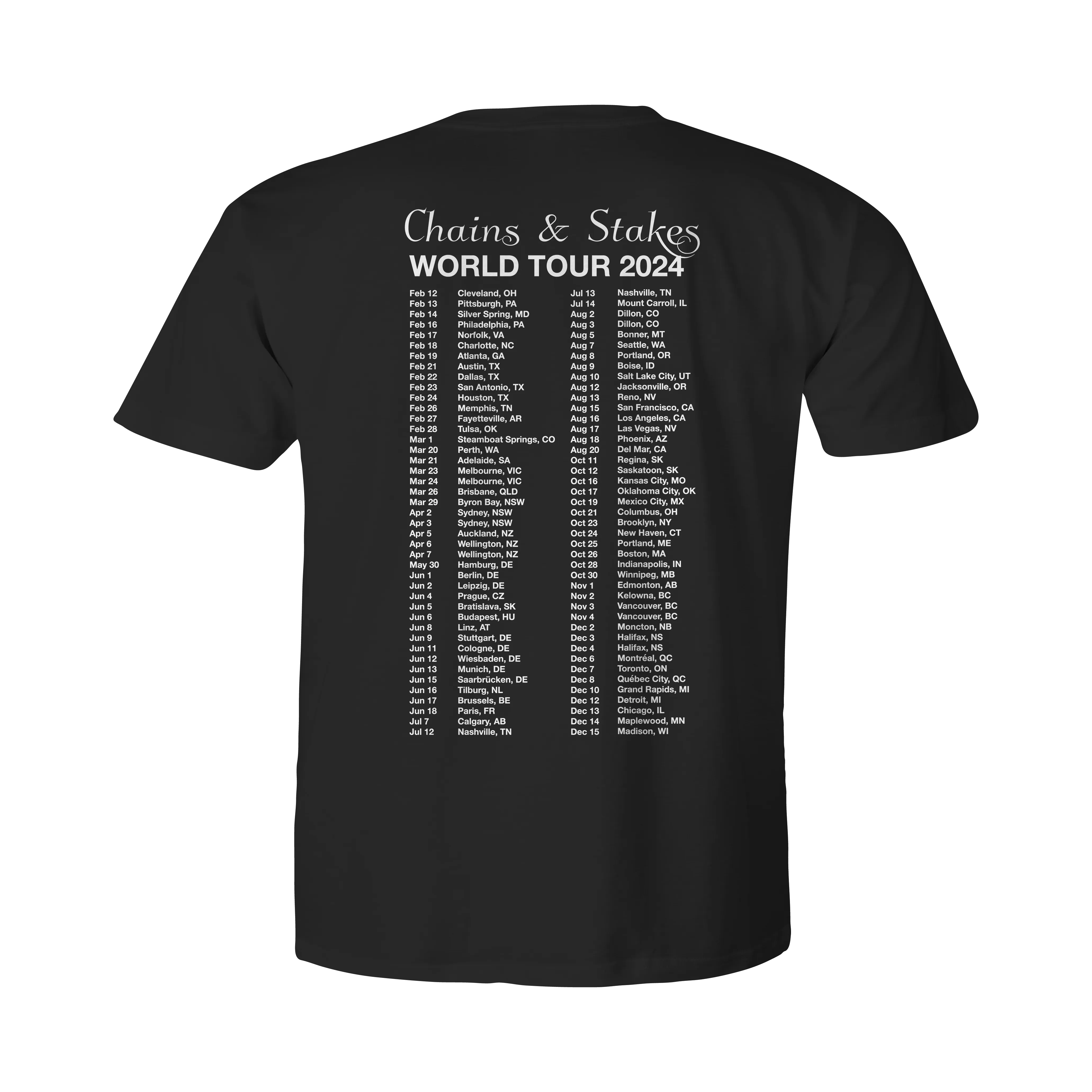 Perfect Fit sports performance 2024 Coffin Tour T-Shirt