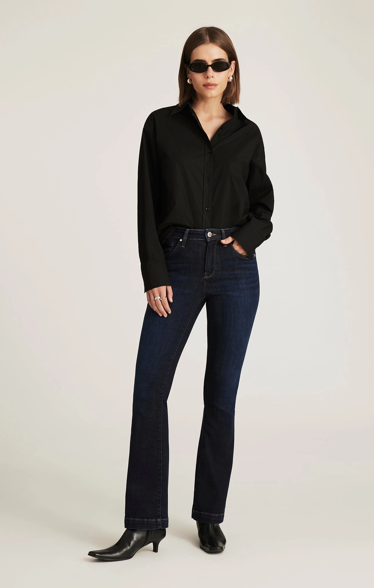 Relaxed Basics Year Round SYDNEY FLARE IN DARK BRUSHED FEATHER BLUE