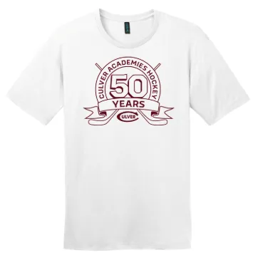 50 Years of Culver Hockey Tee - White Subtle Embroidery