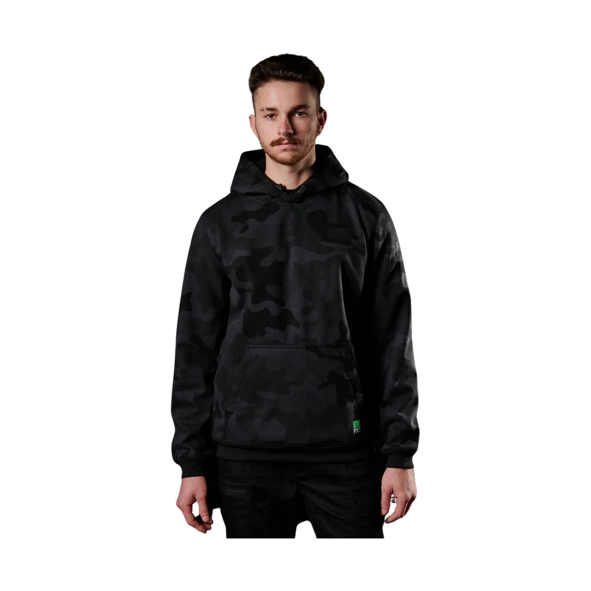FXD Men's WF-1 Work Fleece Hoodie - Black Camo Ventilation System Magnetic Closure Options
