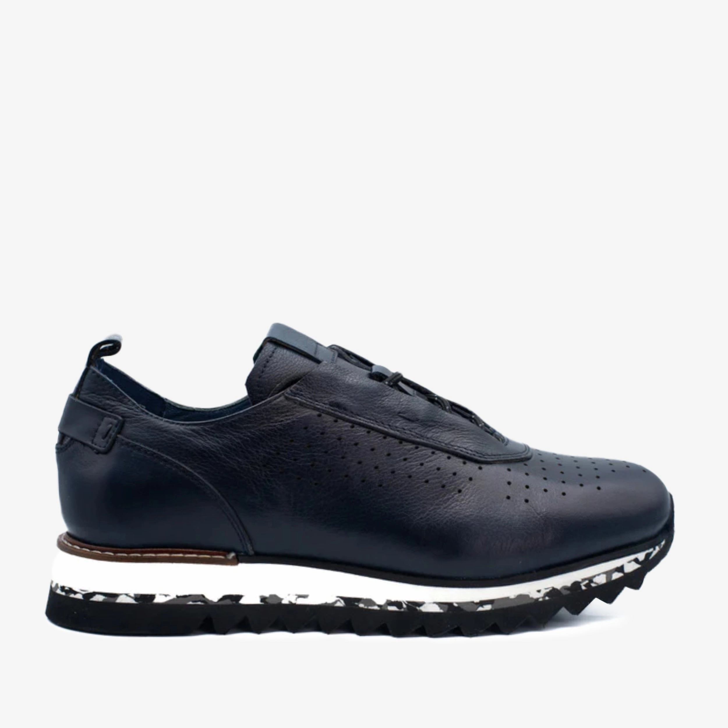 The Pennsylvania Navy Blue Leather Men Sneaker Final Sale! Thermal Regulating Insole