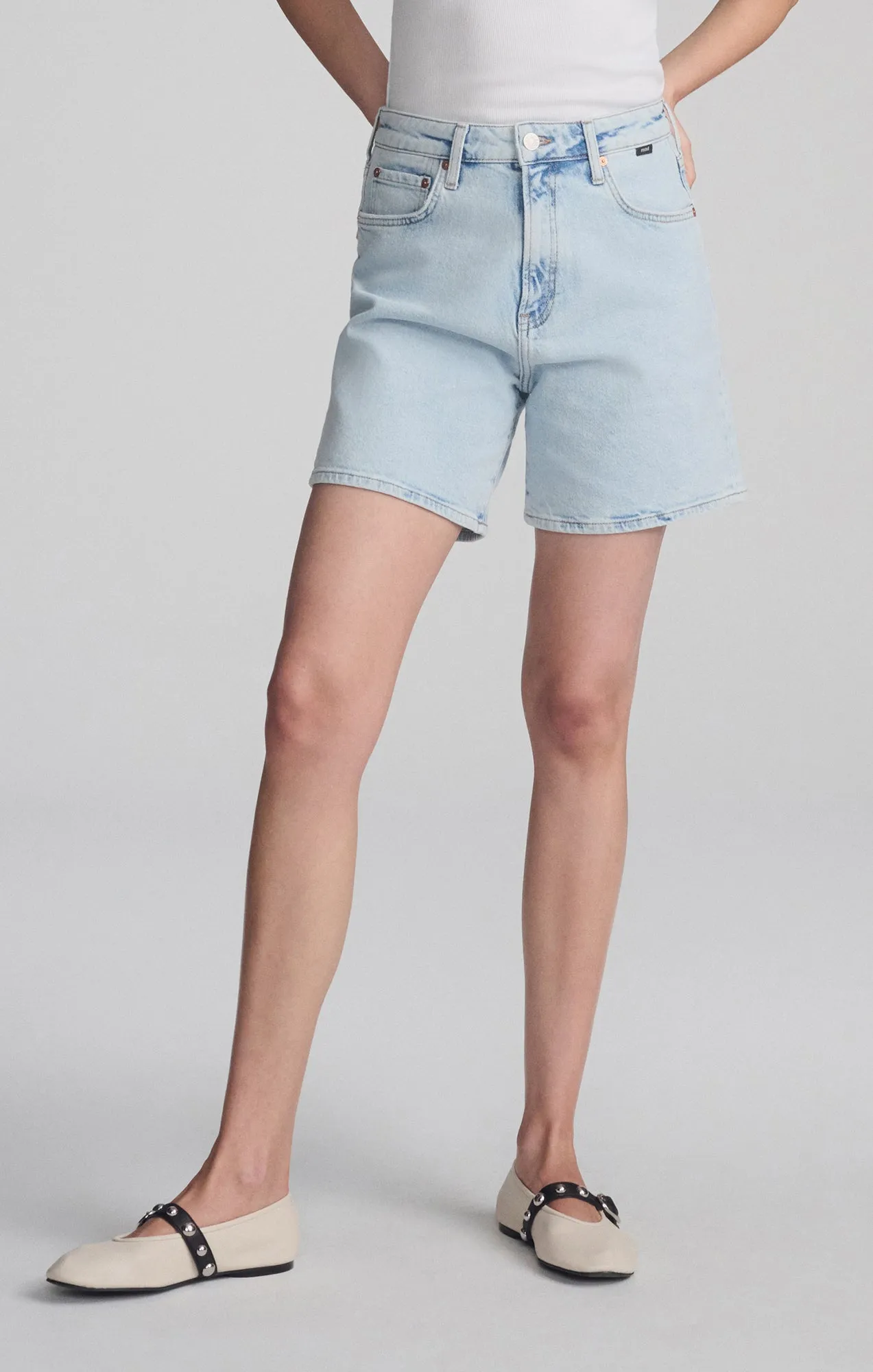 HEIDI LONG SHORTS IN BLEACHED 90'S Quick Layering shrink - resistant