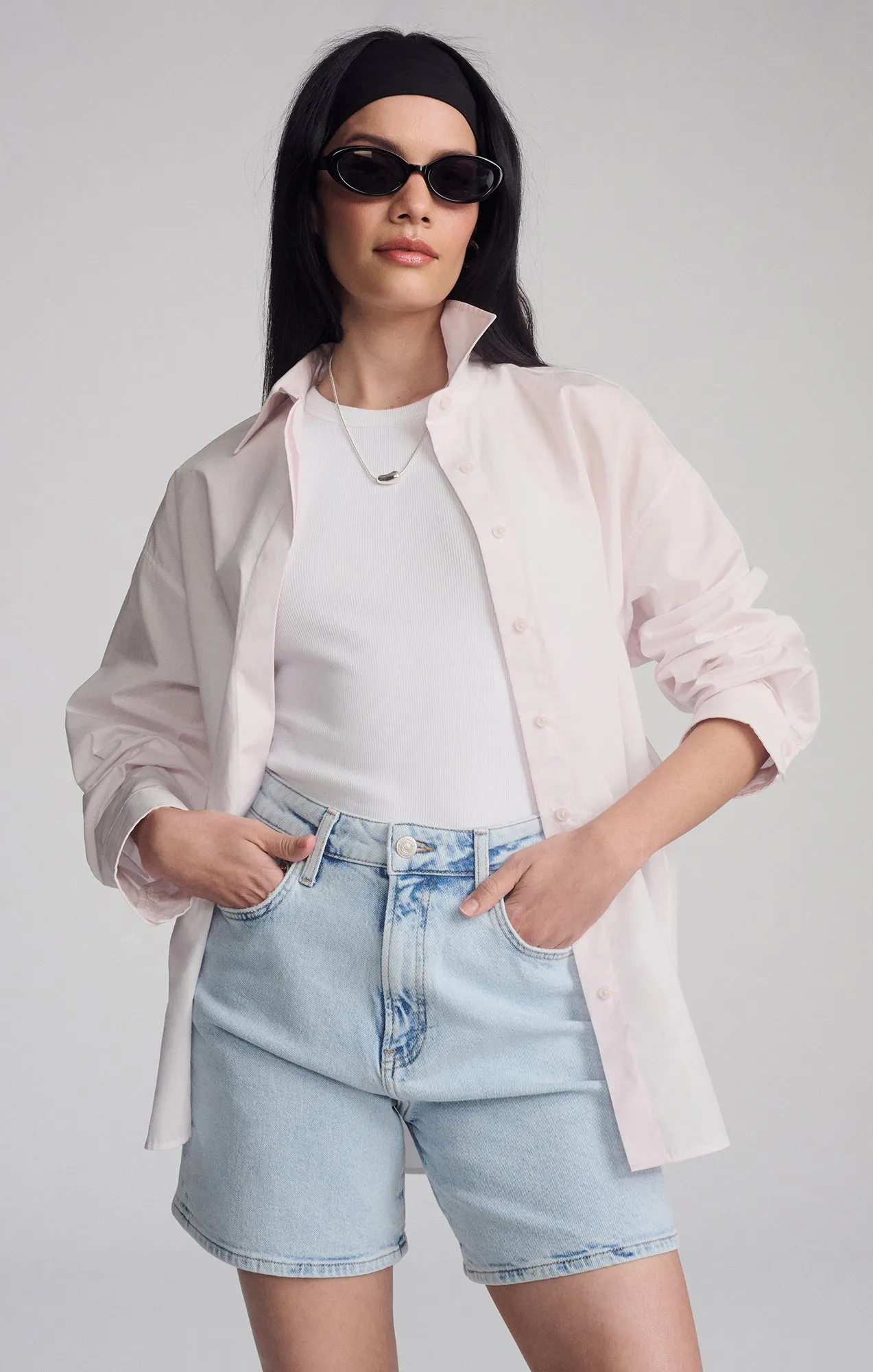 Beach Ready Shorts Clean Lines HEIDI LONG SHORTS IN BLEACHED 90'S