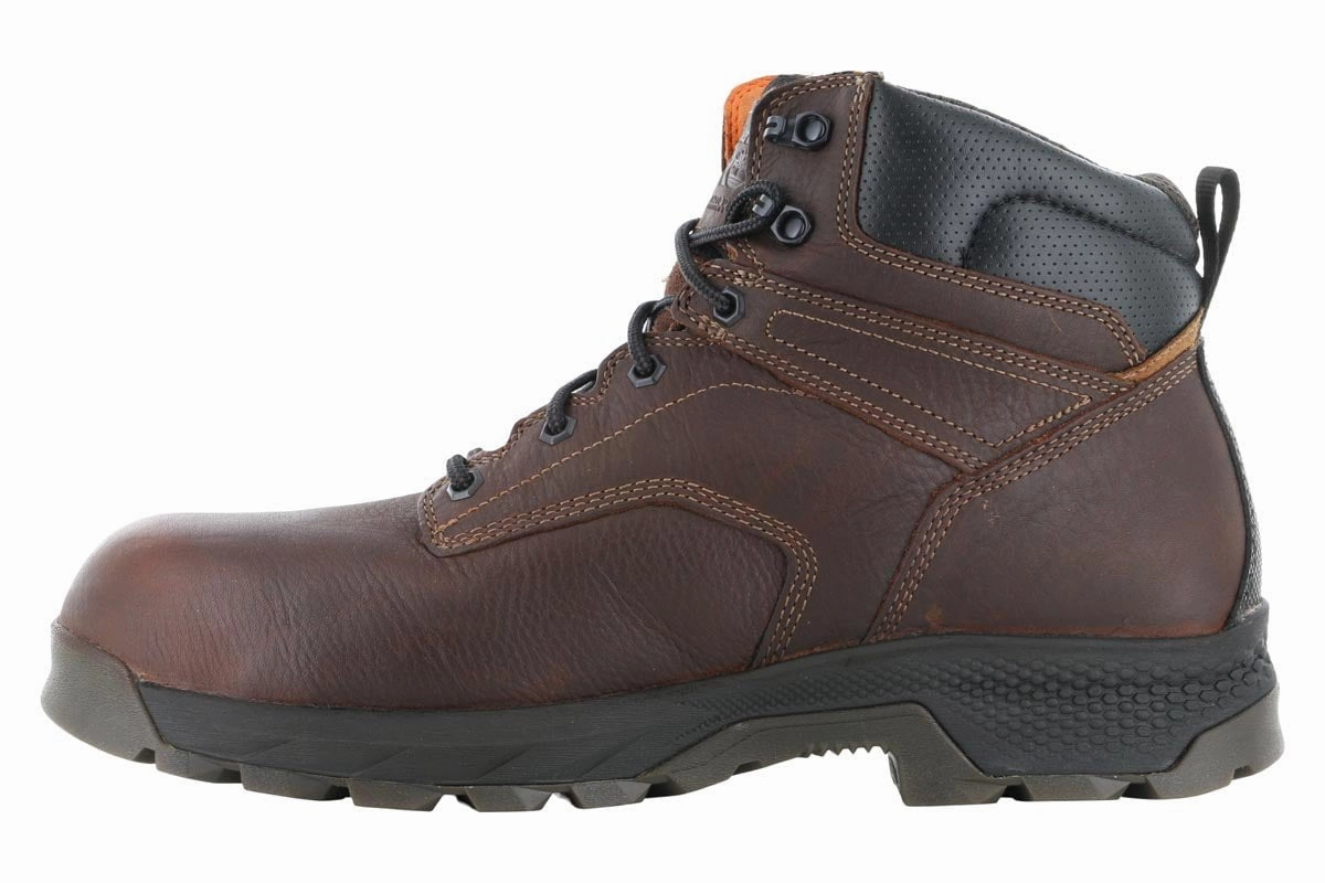 Timberland PRO Titan EV 6" Composite Toe WP Boot Brown Asymmetric Lacing System Premium Cushion