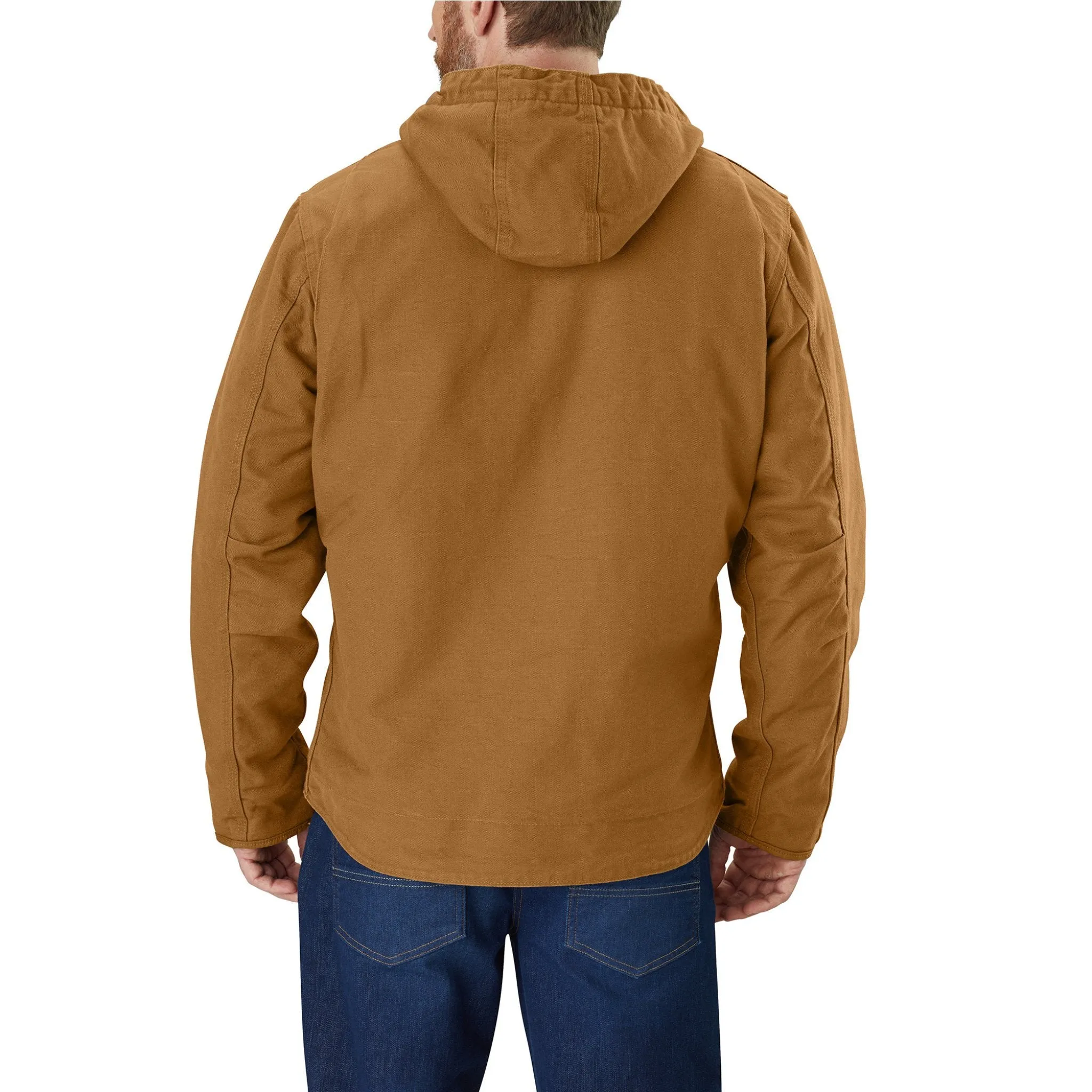 Carhartt Men's Relaxed Fit Washed Duck Sherpa Lined Jacket - Brown Hidden Ventilation Mesh Lining