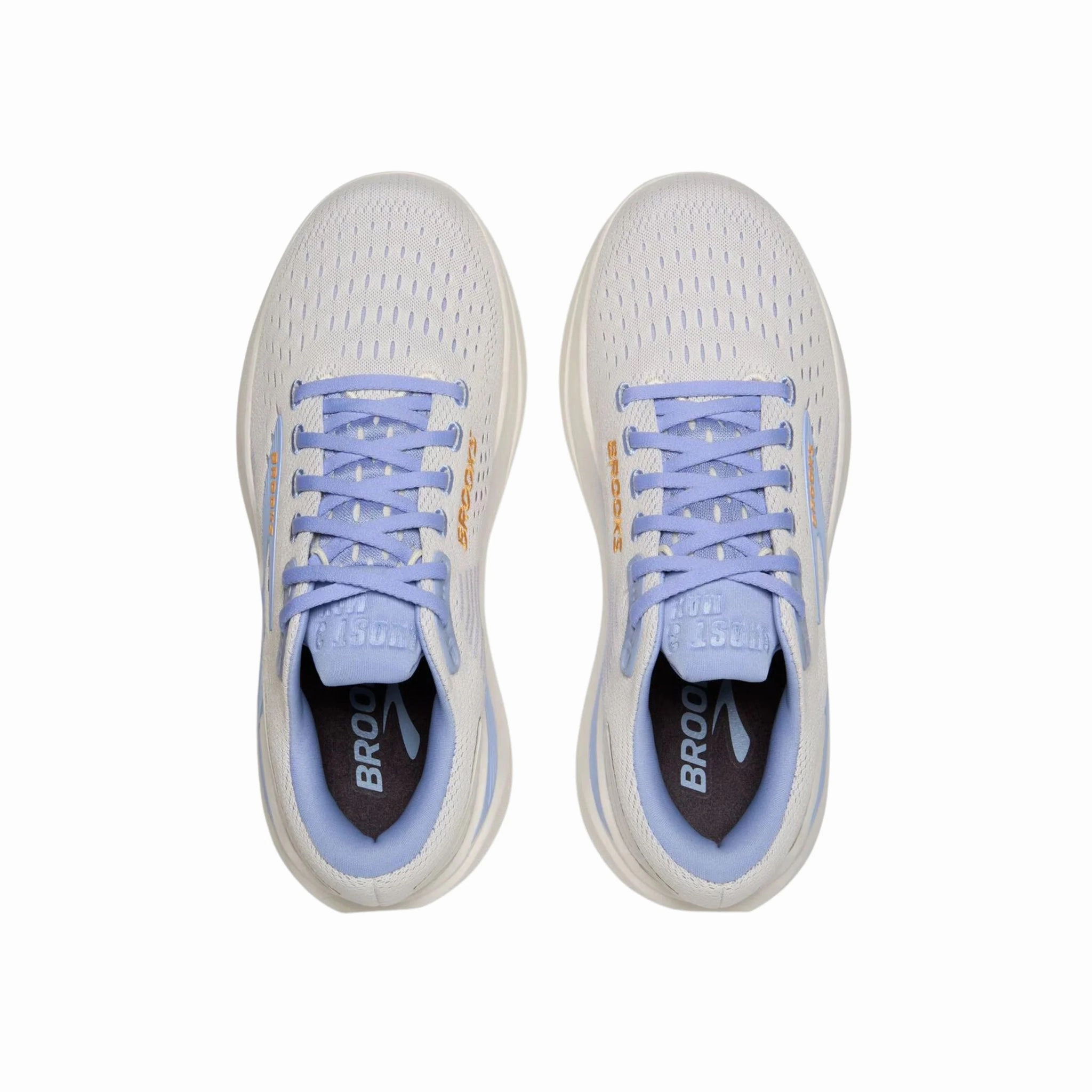 Micro Grip Tread Pattern Anti Friction Collar Brooks Women's Ghost Max 3 Road Running Shoes - Coconut/Blue Heron/Orange