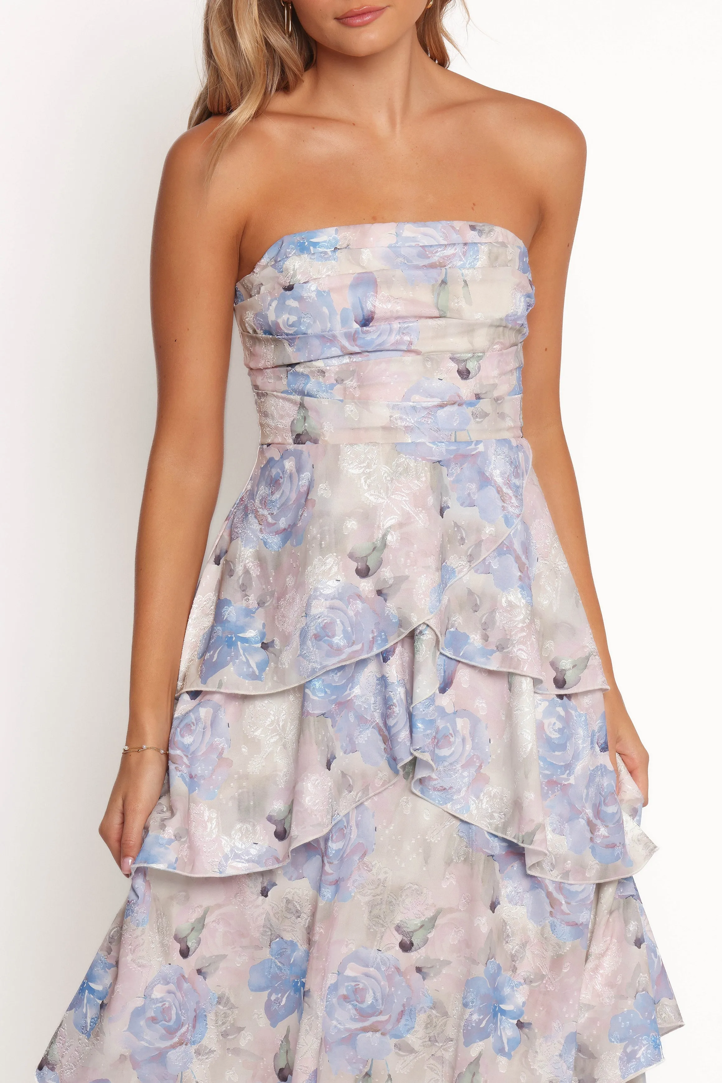 Daily Wear Admira Strapless Maxi Dress - Blue Floral