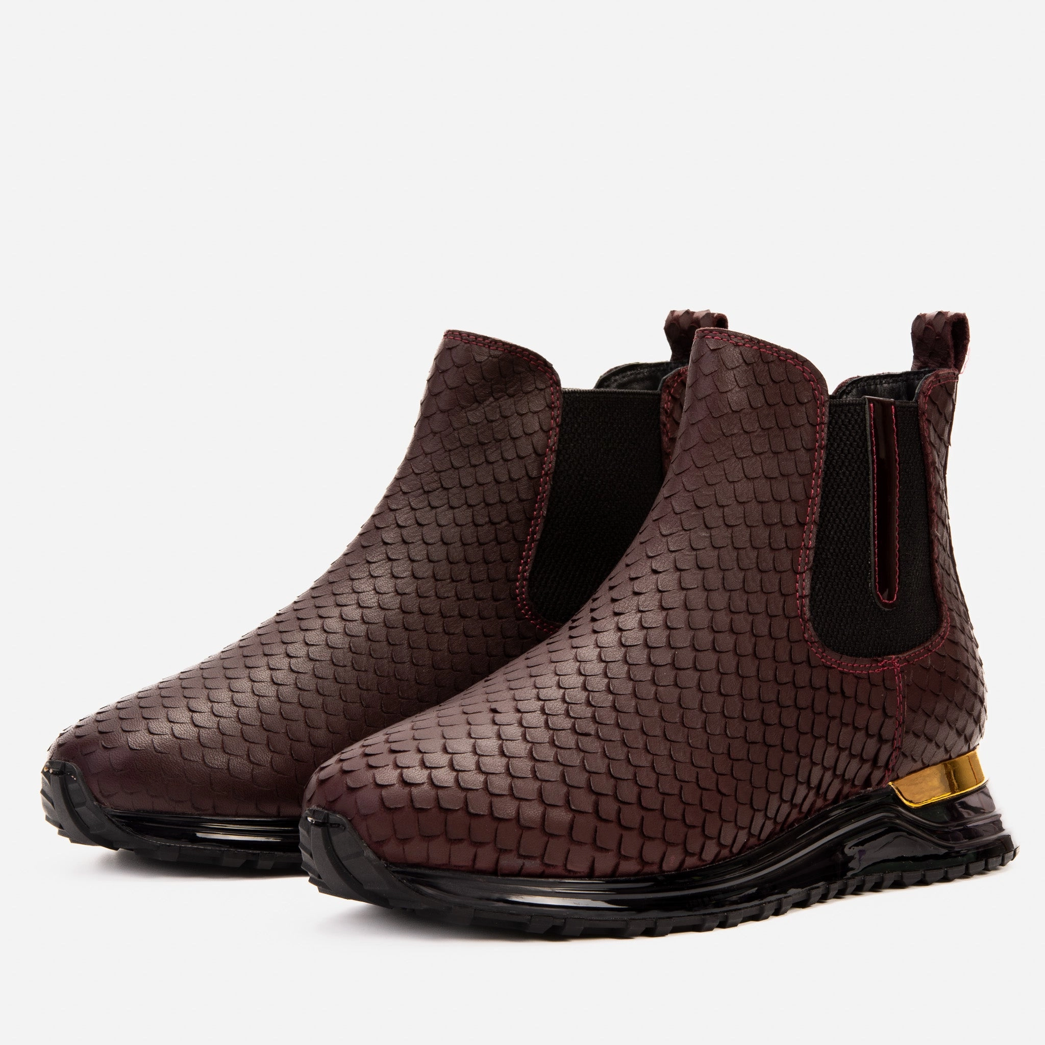 Multi Surface The Panther Burgundy Leather Men Chelsea Boot