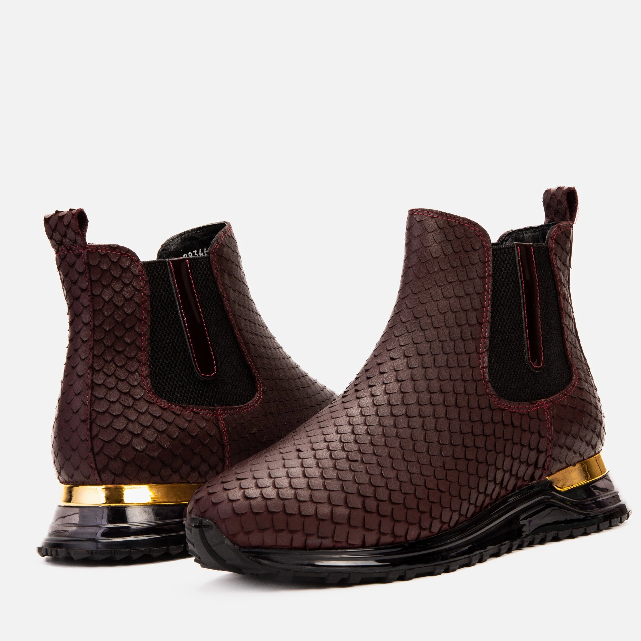 Knit texture Comfortable Toe The Panther Burgundy Leather Men Chelsea Boot