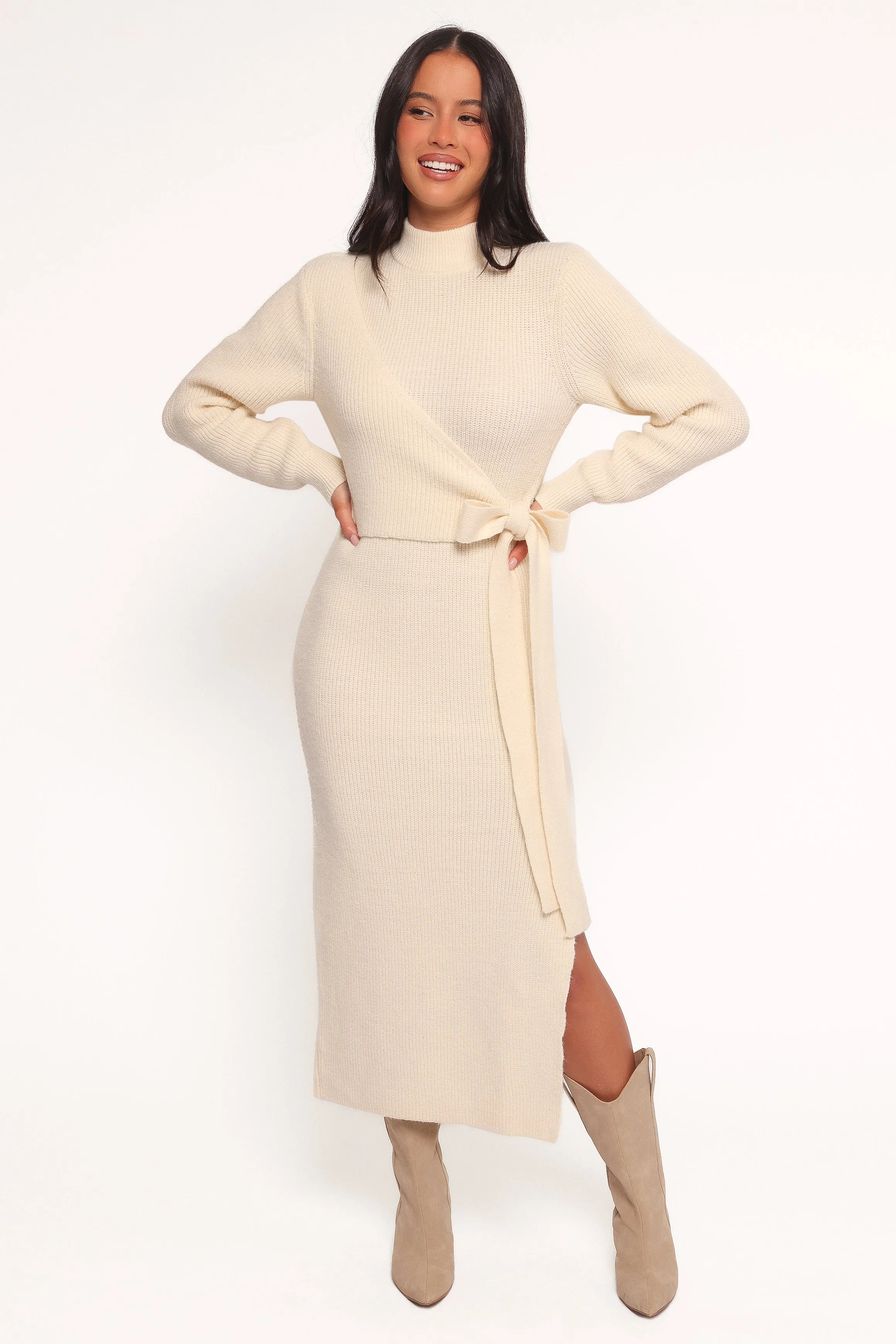 Aerin Knit Dress - Cream Effortless Layering Bold Touch