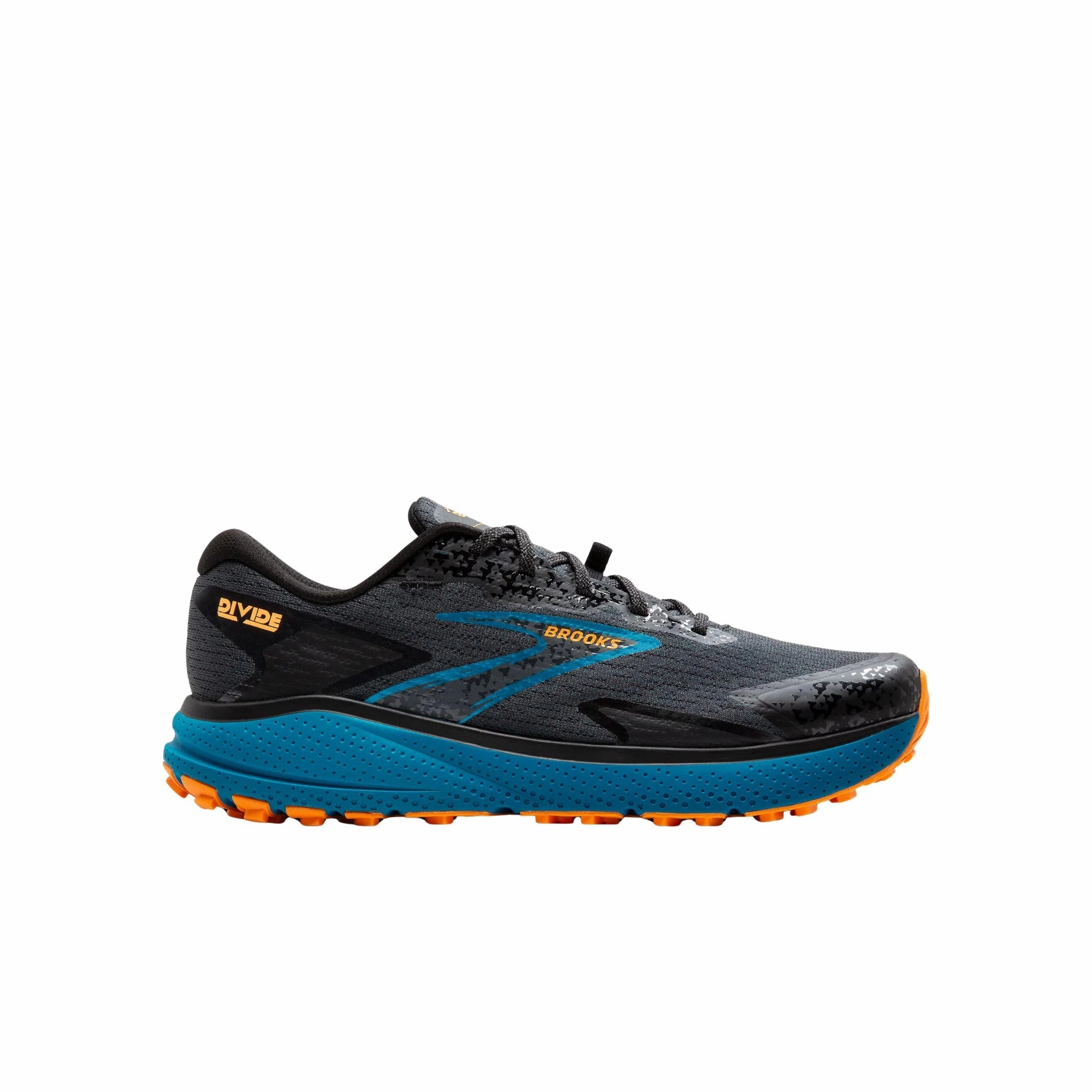 Sneaker Stores Brooks Men's Divide 5 Trail Running Shoes - Ebony/Mosaic Blue/Orange