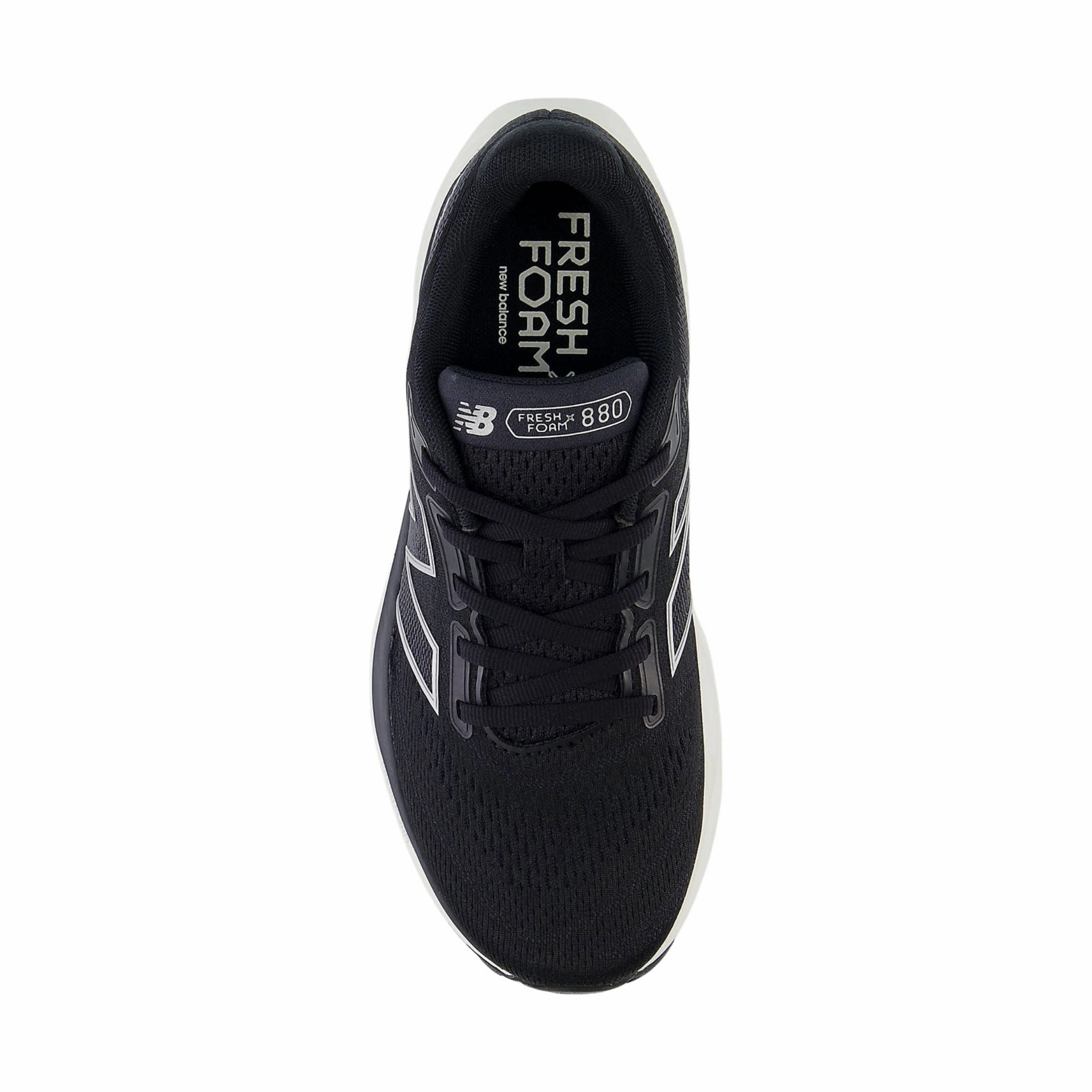 New Balance Women's Fresh Foam X 880v14 Running Shoes - Black with Sea Salt and Silver Metallic smooth zipper Long-Distance Walking