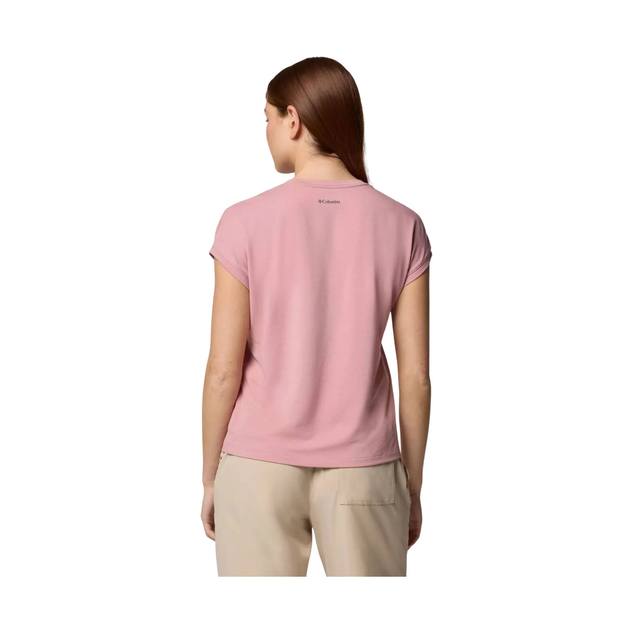 Stretch Blouse Retro design Columbia Women's Boundless Trek Short Sleeve Tee - Eraser Pink