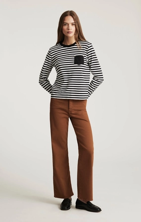 Mid Rise ALENA WIDE LEG IN CAMEL FLEX BLUE