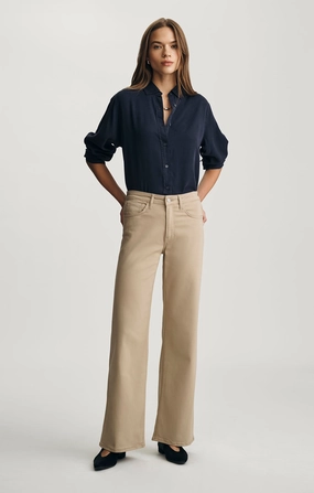 ALENA WIDE LEG IN FRENCH BEIGE SATEEN Comfort waistband Shape Retention