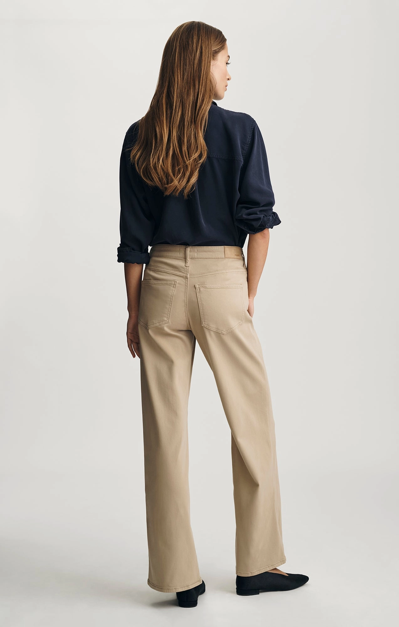 ALENA WIDE LEG IN FRENCH BEIGE SATEEN Weather Flex