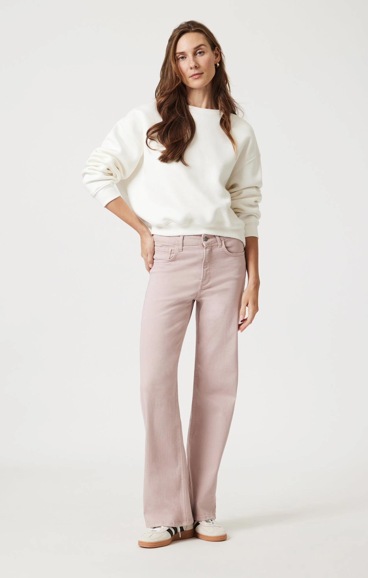 ALENA WIDE LEG IN WOODROSE FLEX BLUE Smart Waistband Chic Comfort