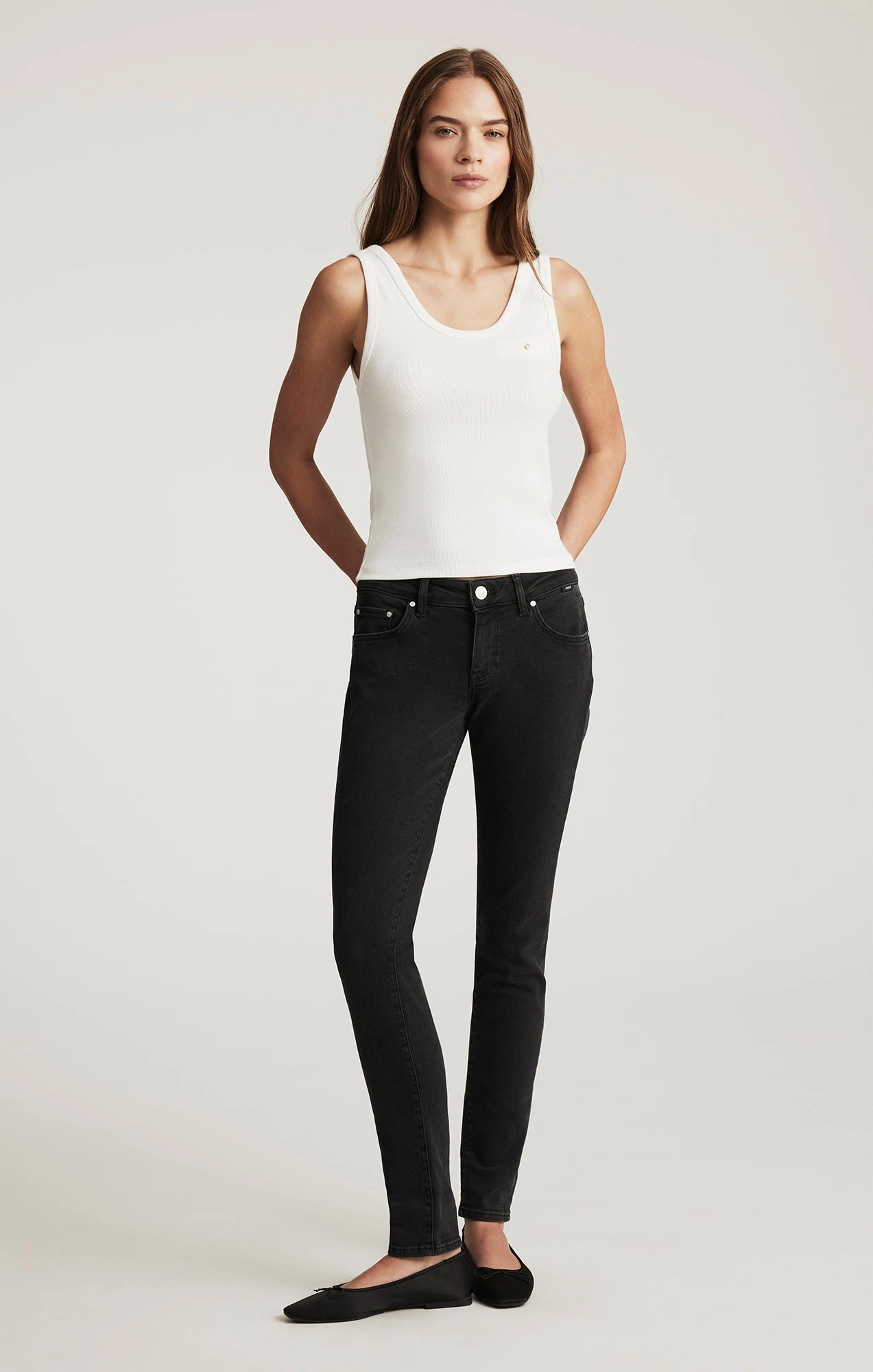 ALEXA SKINNY IN SMOKE TRIBECA Durable Triple Stitched Seams