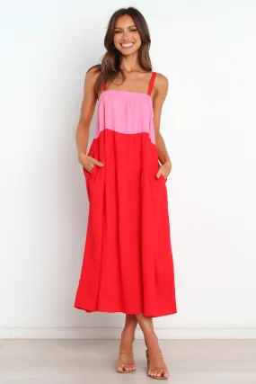 Ready Anytime Blush Shade Aliana Dress - Pink Splice