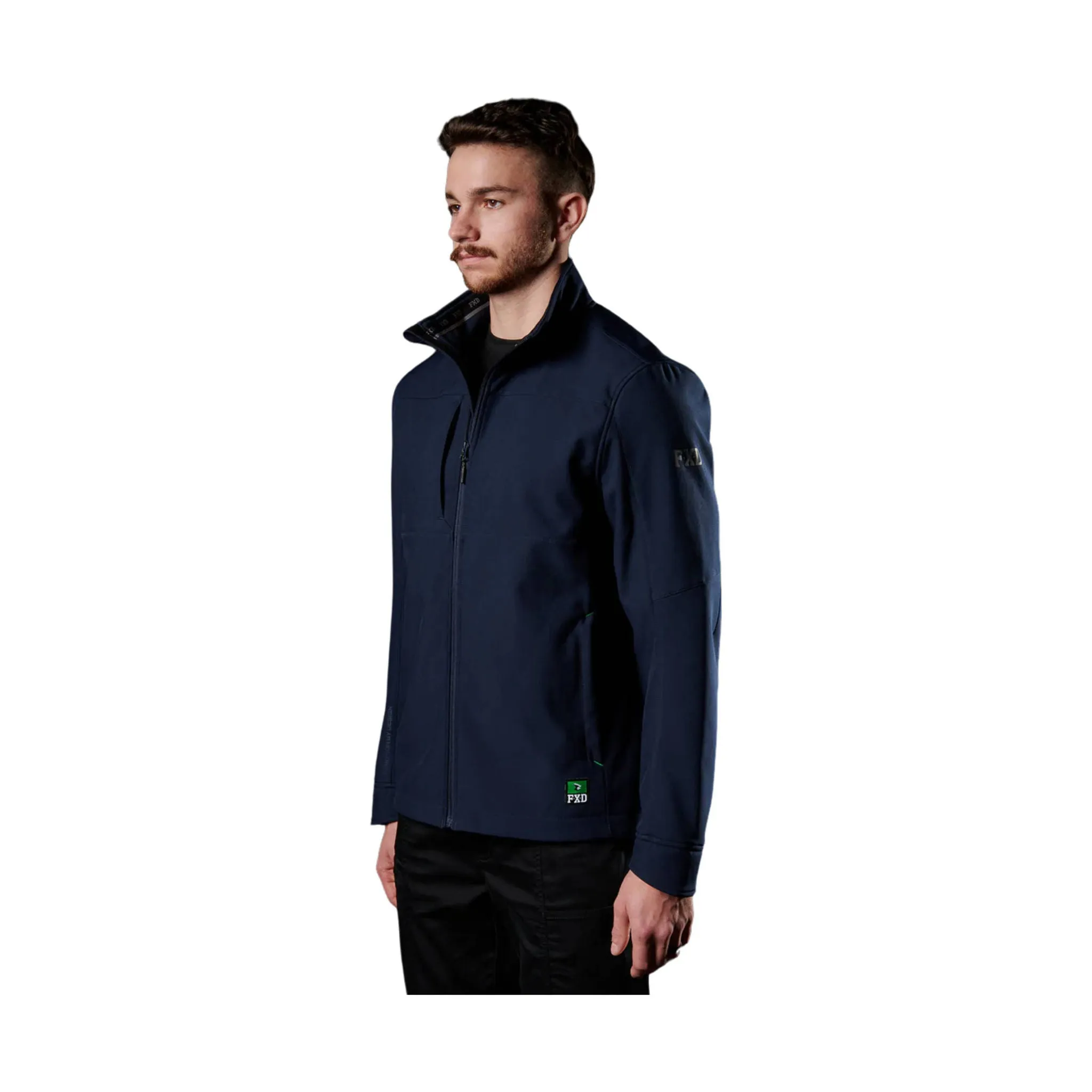 FXD Men's WO-3 Soft Shell Work Jacket - Navy Temperature Regulating Membrane Lightweight Windbreaker Tech