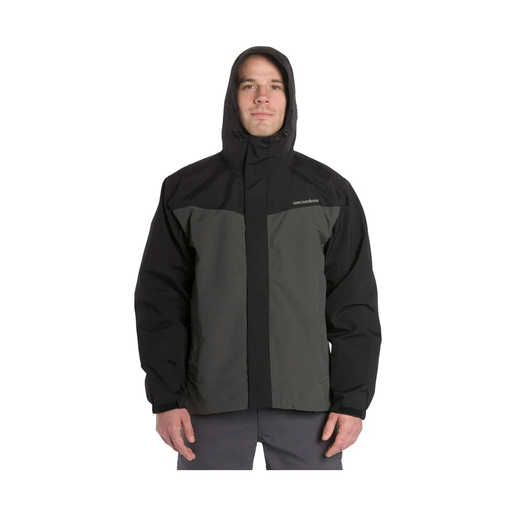 Ergonomic Sleeve Shaping Double stitching Grundens Men's Full Share Jacket - Black/Light Grey