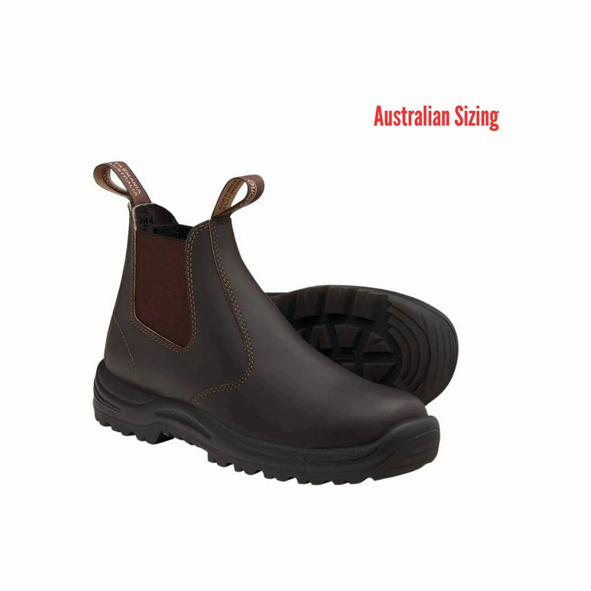 Blundstone Work Safety Boot Soft Toe - Stout Brown ventilation channels Ultimate Grip Tread