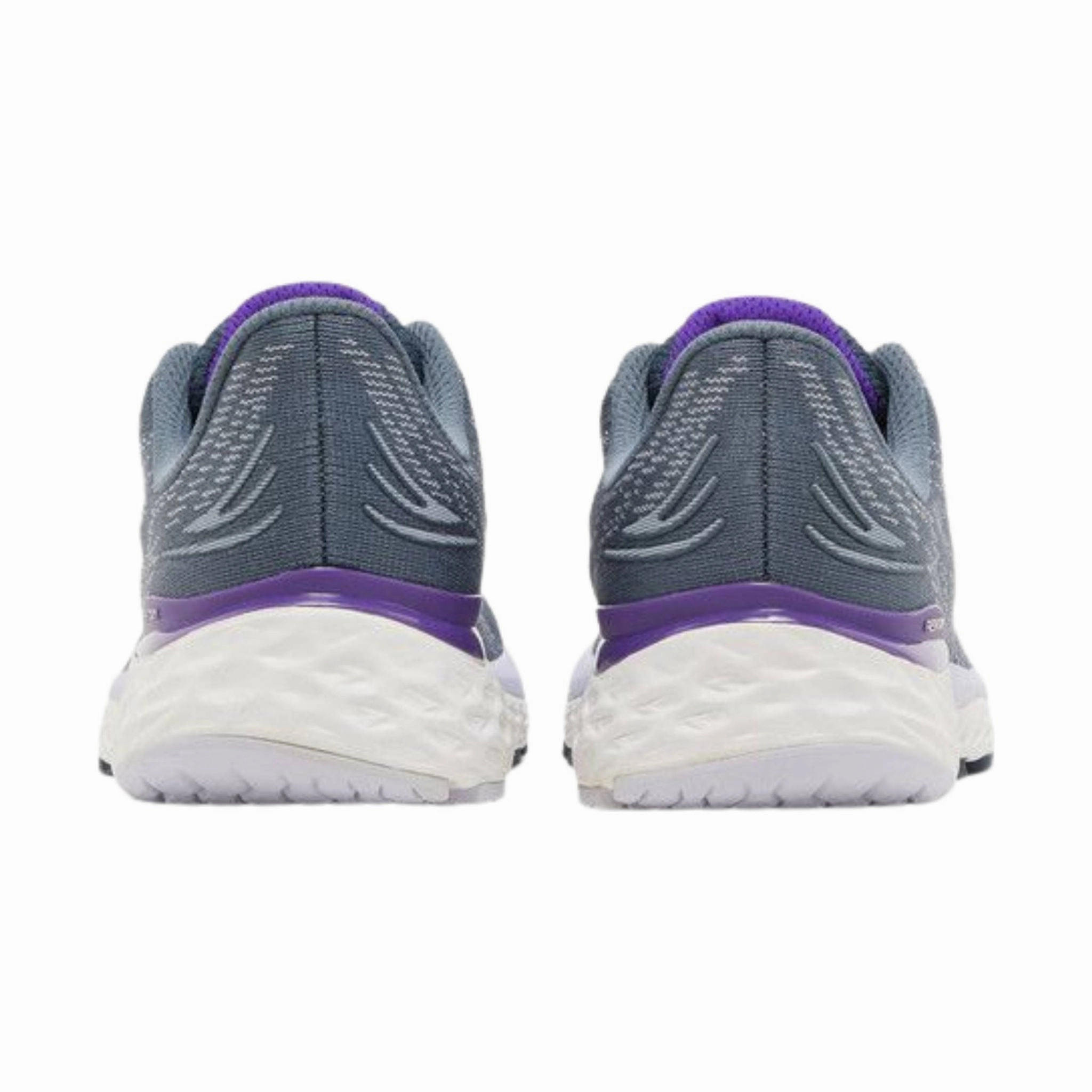 Elastic Bands Shock Absorbing Technology New Balance Women's Fresh Foam 880v11 Shoes - Ocean Grey/ Deep Violet