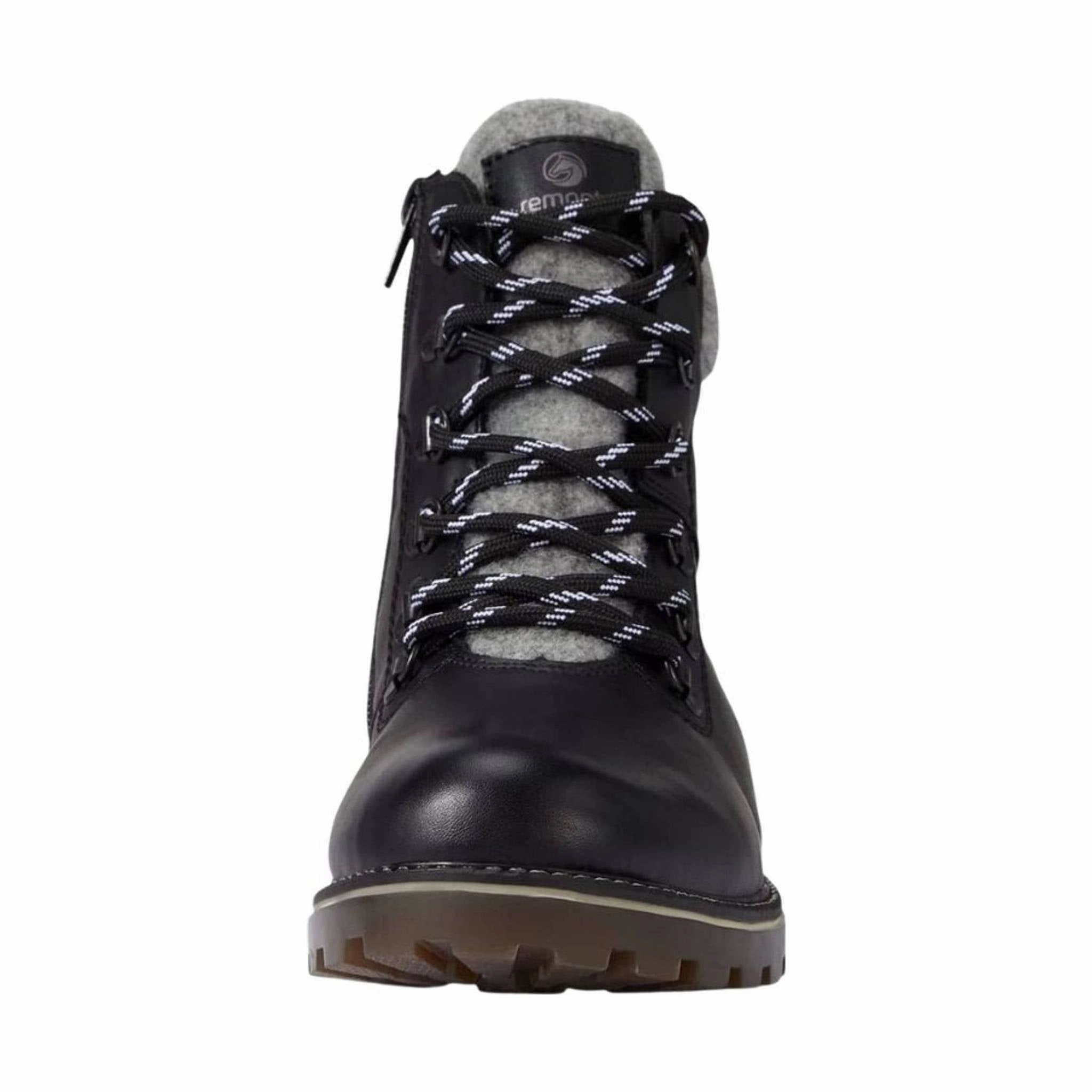 Remonte Women's Samira Boots - Schwarz/Fog/Schwarz Milan Shine