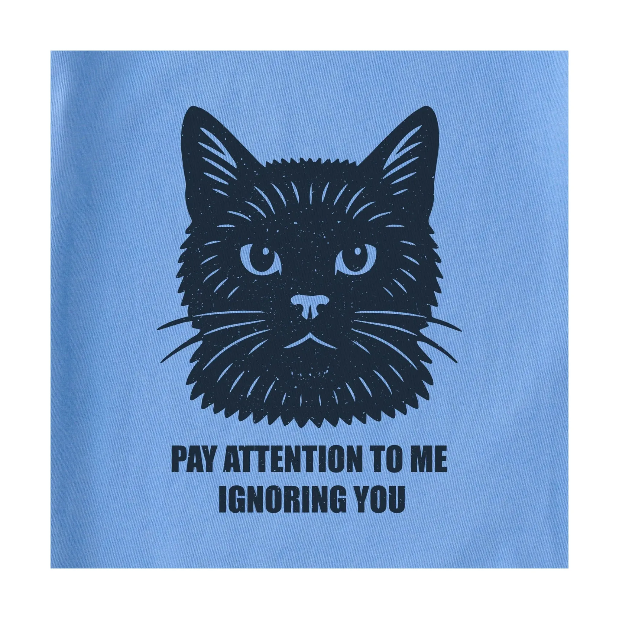 Winter Fashion SunProtective Life Is Good Women's Bert Ignore You Cat Short Sleeve Crusher Tee - Cornflower Blue