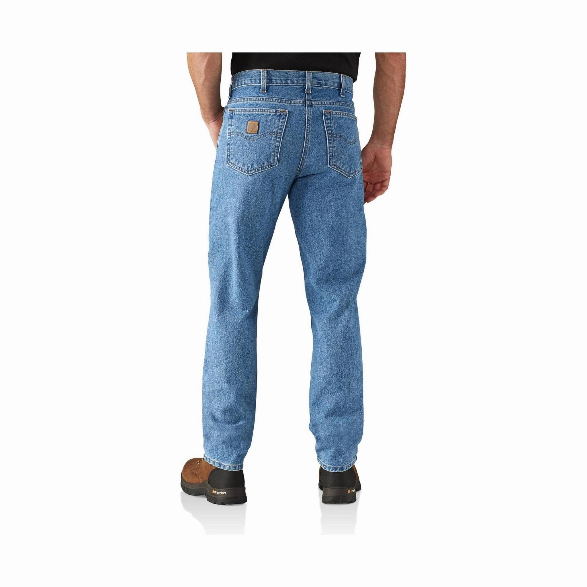 Relaxed Taper Trend Friendly Carhartt Men's Straight/Traditional-Fit Tapered-Leg Jeans - Stonewash