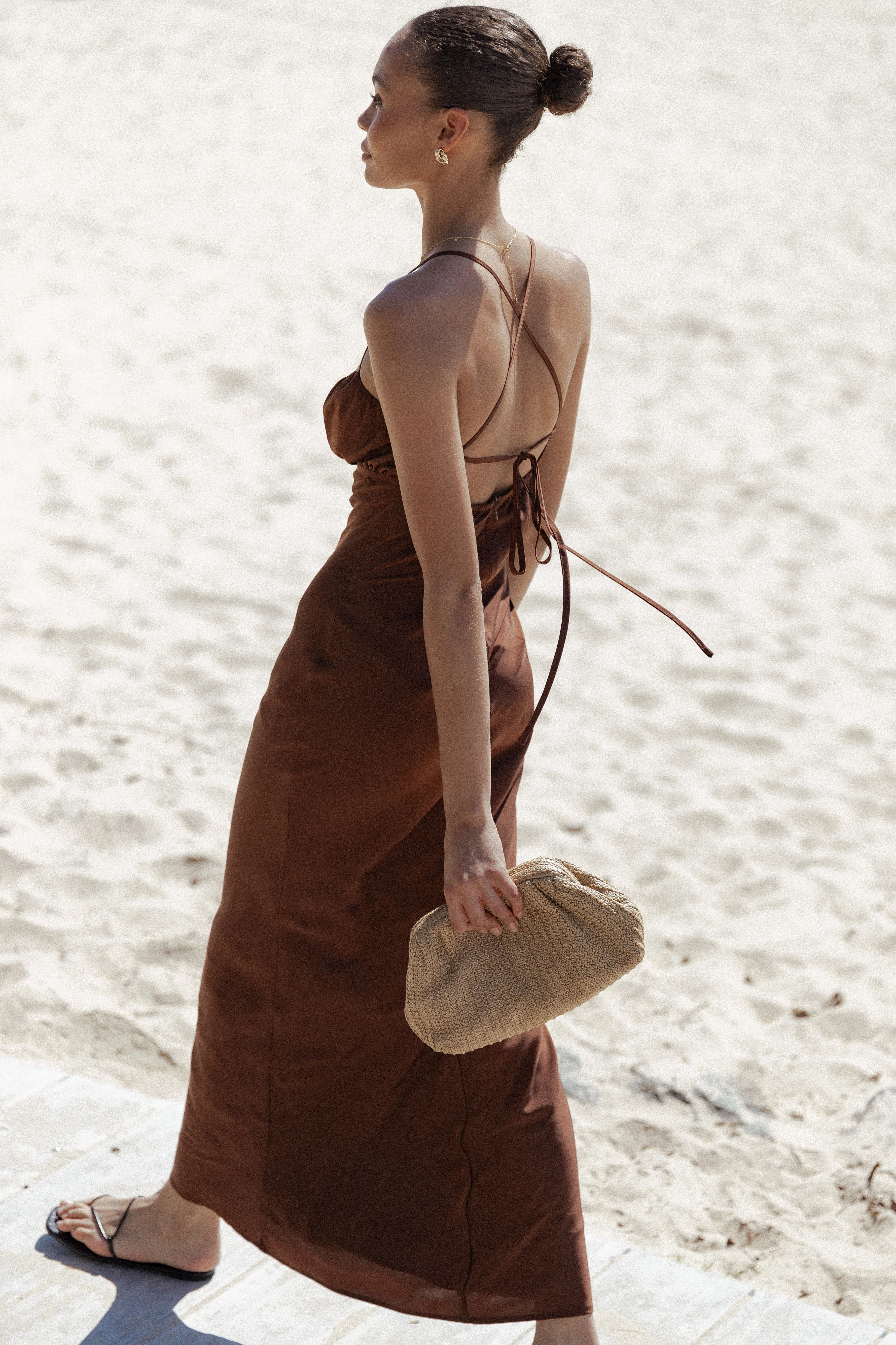 Amalia Maxi Dress - Chocolate Work Friendly Warm Palette