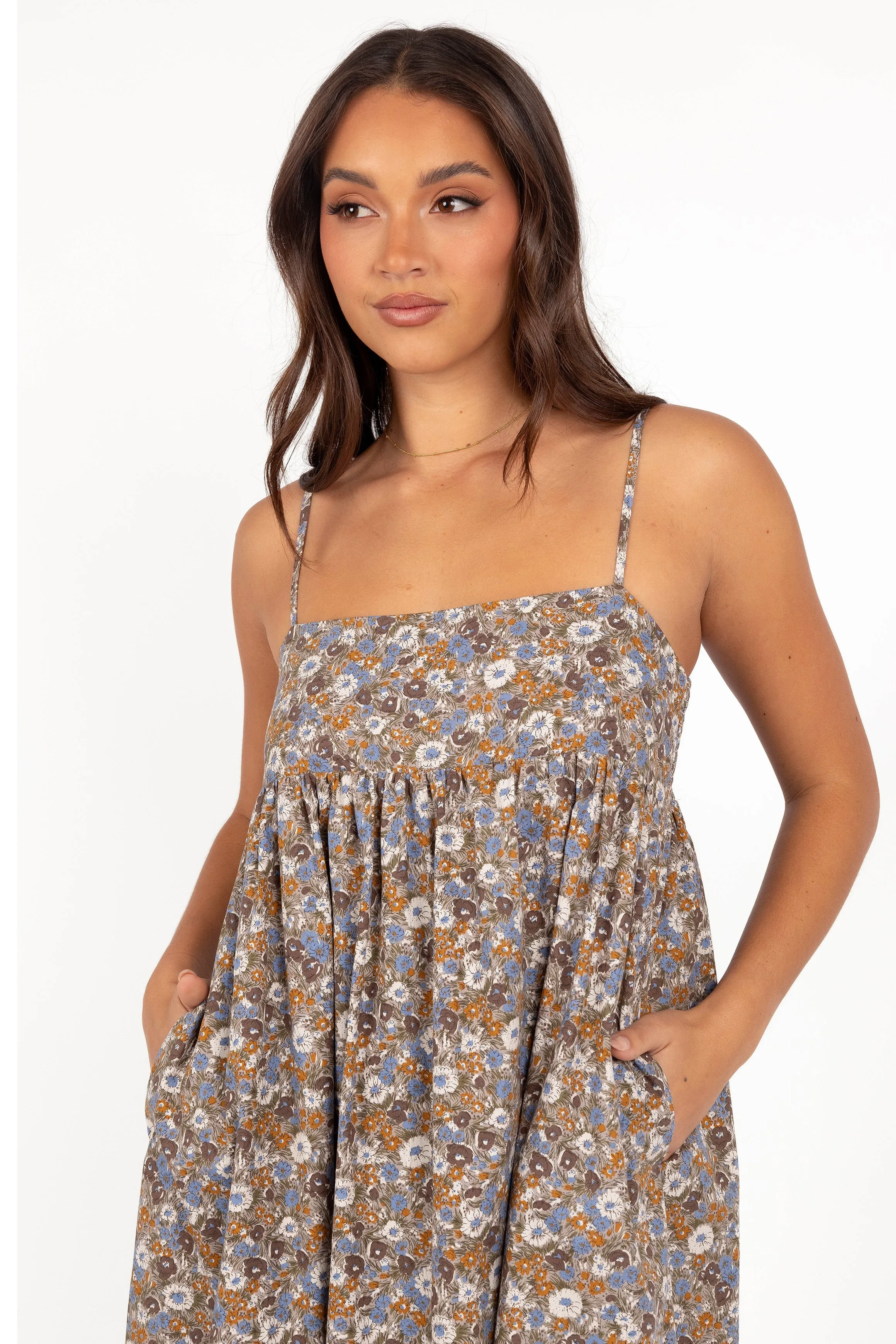 Soft Silhouette Andy Maxi Dress - Olive Ditsy Floral