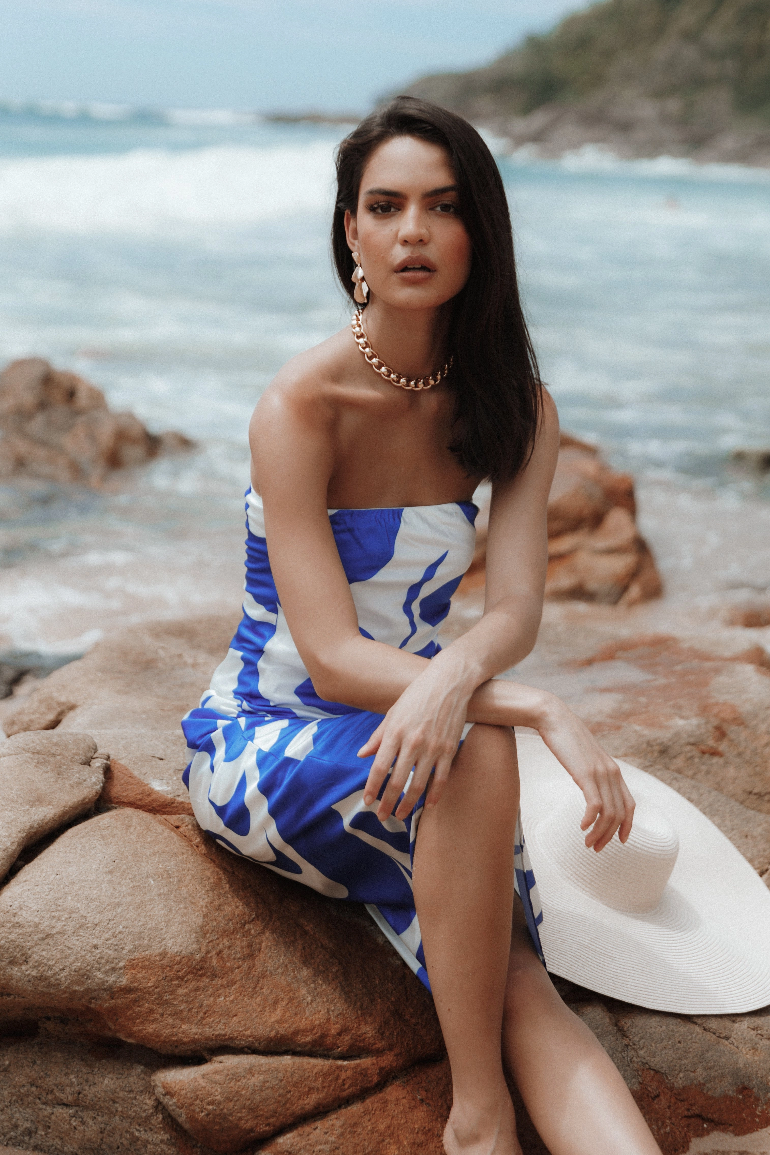 Angel Dress - Blue Swirl Lace Accent