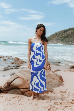 Angel Dress - Blue Swirl Everyday Layers Flattering and Effortless