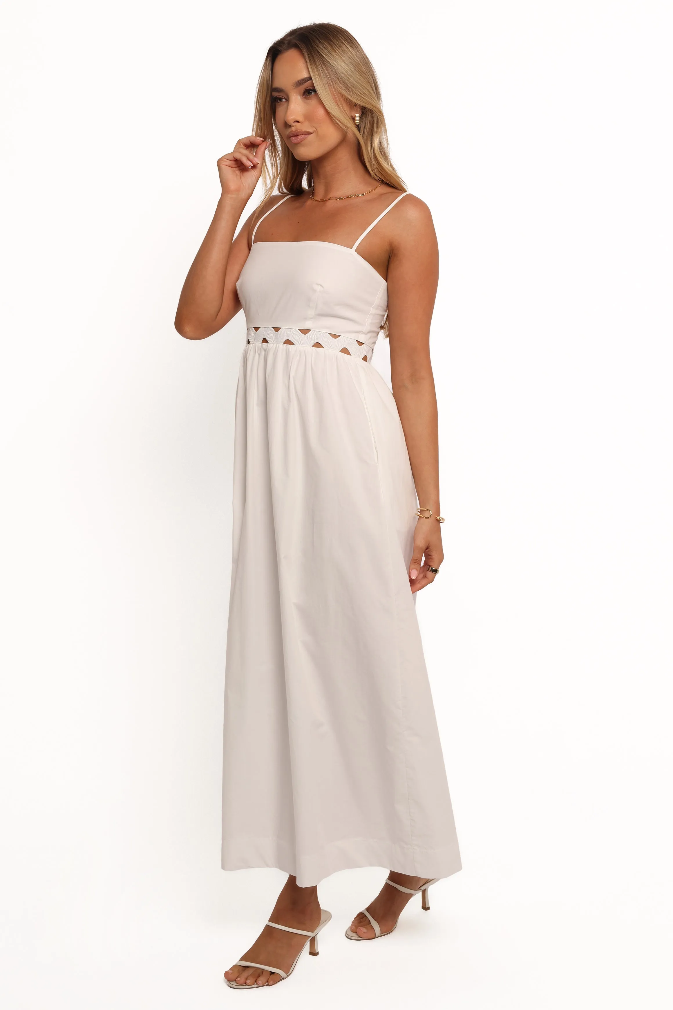 Open Back Angelus Midi Dress - White