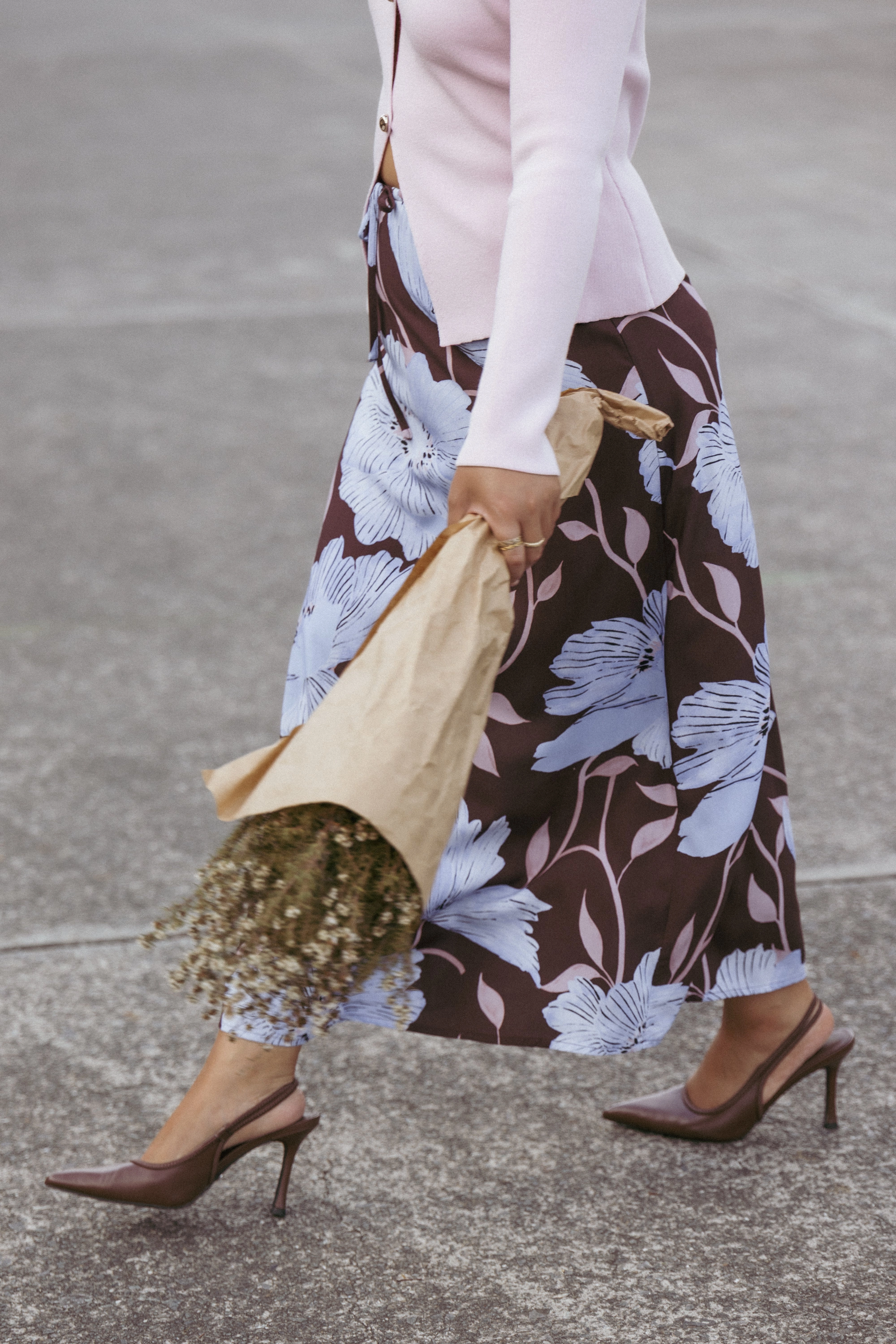 Angie Midi Skirt - Blue Poppies Comfort Innovation