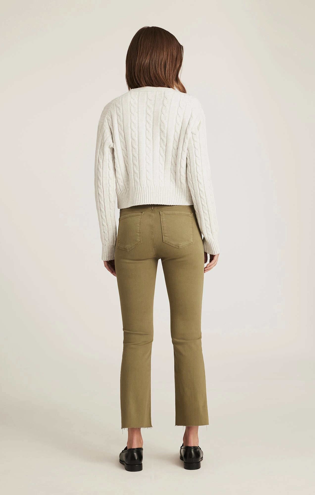 ANIKA CROPPED FLARE IN OLIVE FLEX BLUE Perfect Waistband Brunch Outfit Casual