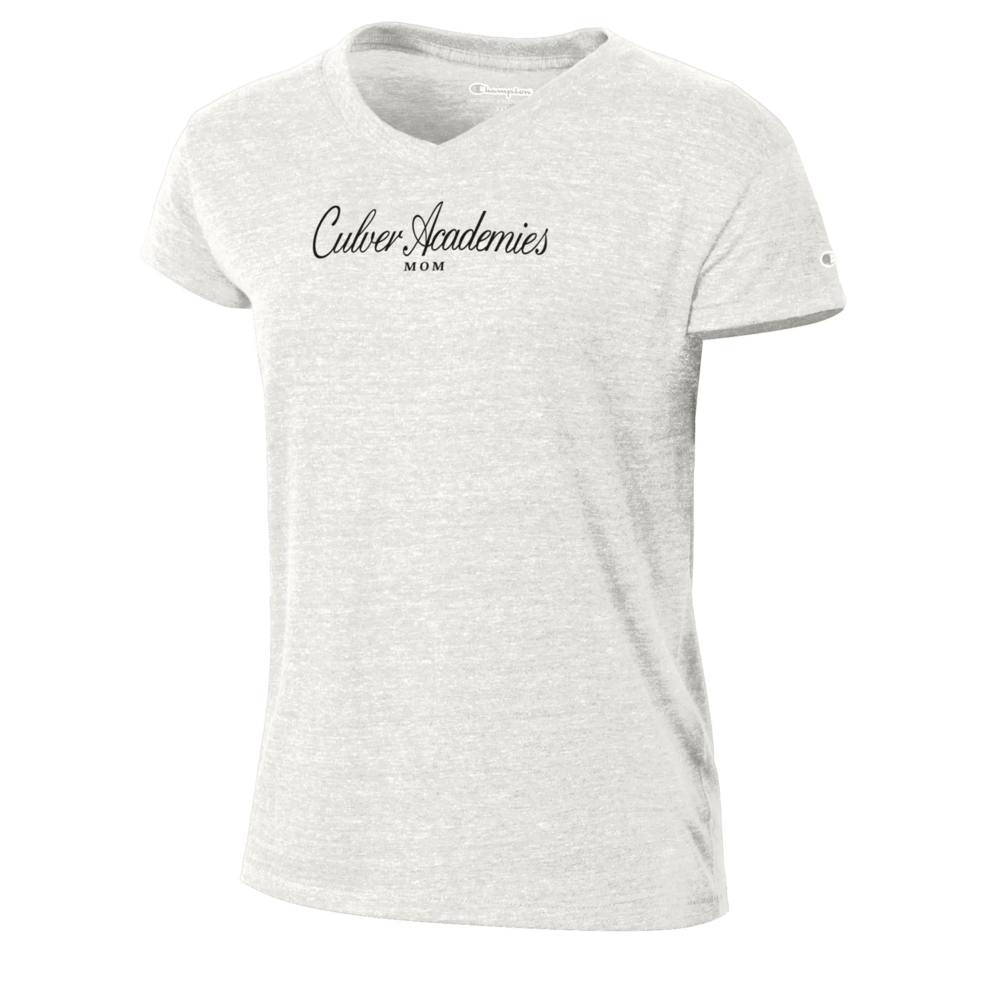 simple design Champion Mom V-Neck Tri-blend Tee - Alabaster