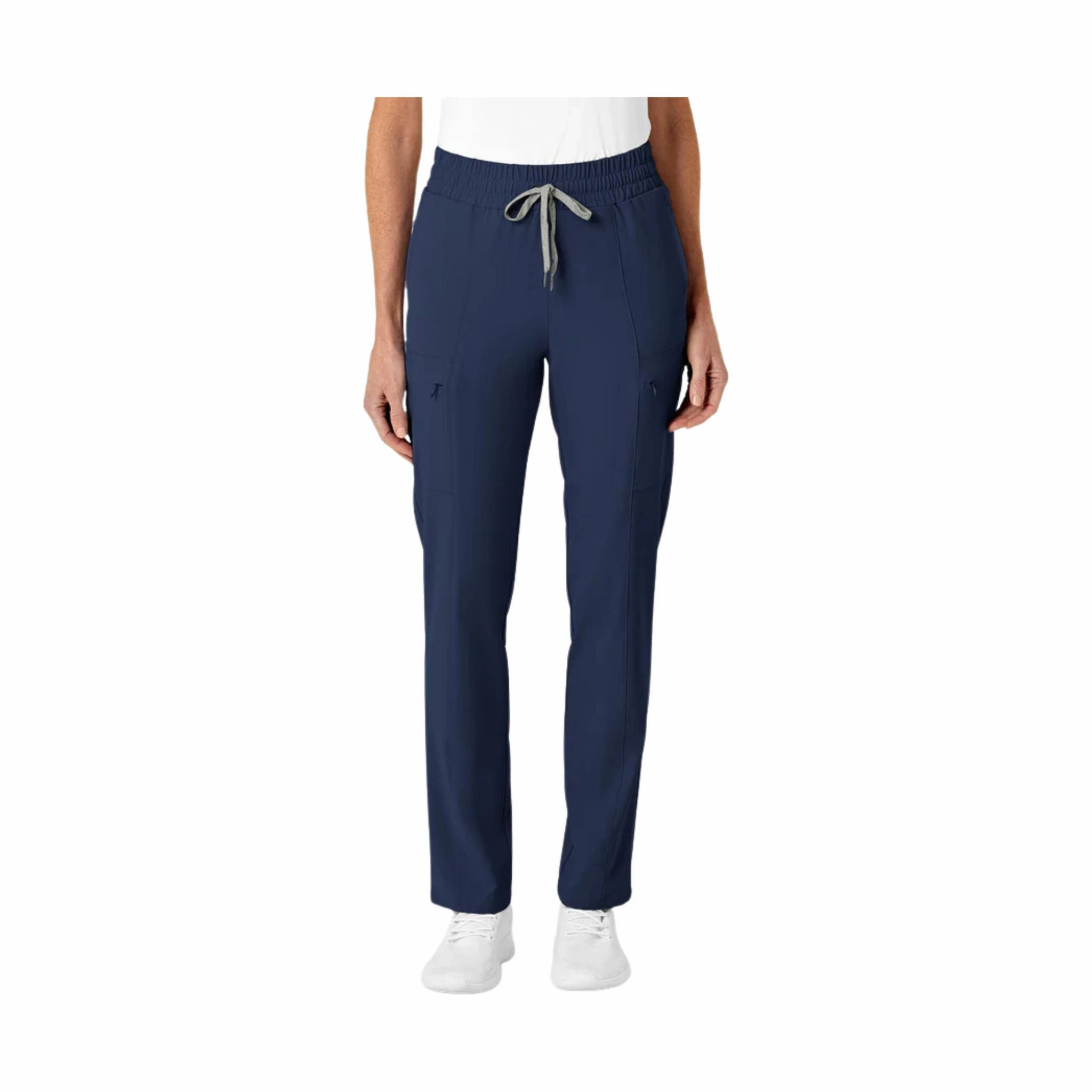 Softened Hem Wink Women's High Waist Slim Leg Scrub Pant - Navy Heather