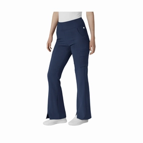 Anti Pilling Surface AbrasionResistantPanels Wink Women's Renew Cargo Flare Scrub Pant - Navy