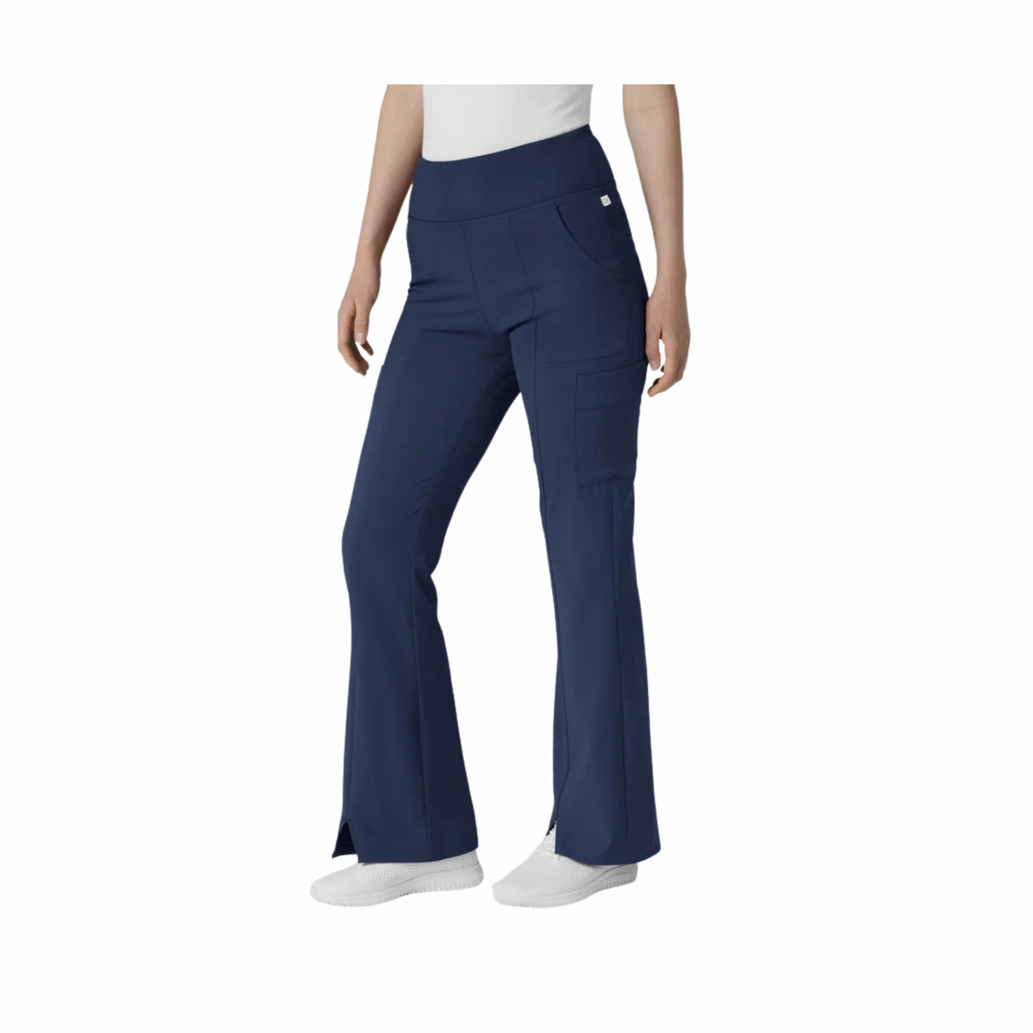 Anti Pilling Surface AbrasionResistantPanels Wink Women's Renew Cargo Flare Scrub Pant - Navy