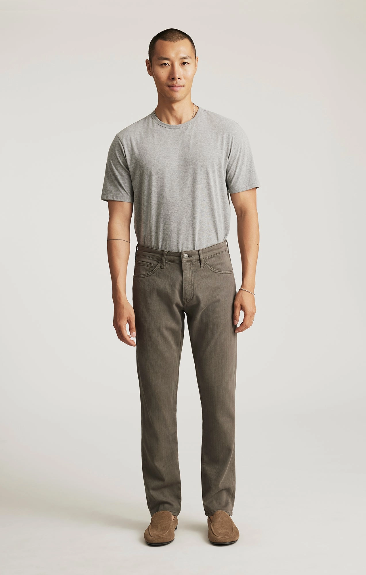 AntiStaticFinish MARCUS SLIM STRAIGHT LEG IN SAGE HERRINGBONE