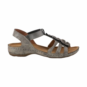 Flexus Women's Adede Slingback Sandal - Pewter Simple Step Block Heel