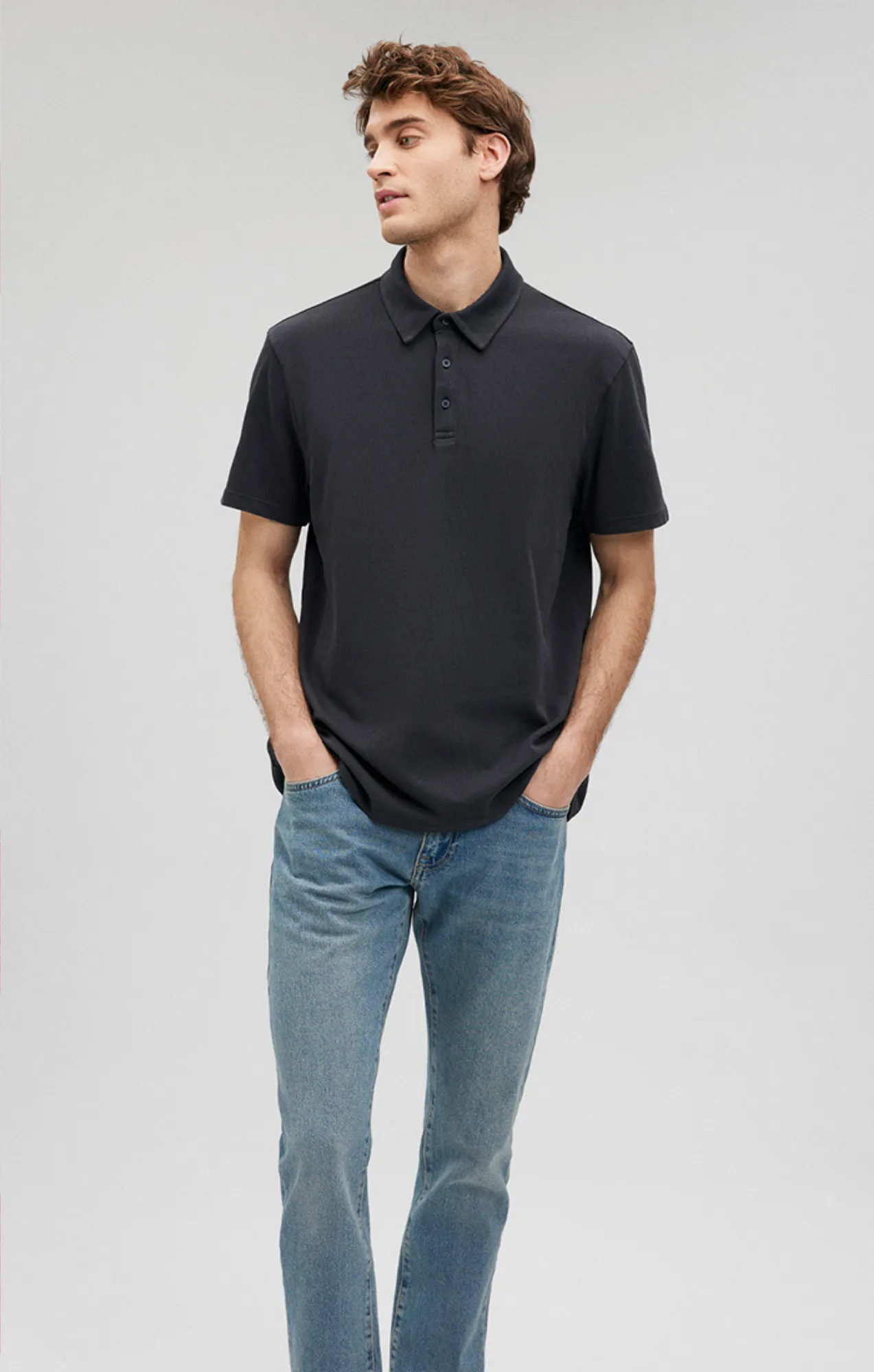 POLO SHIRT IN PIRATE BLACK Indoor Comfort Designer Look