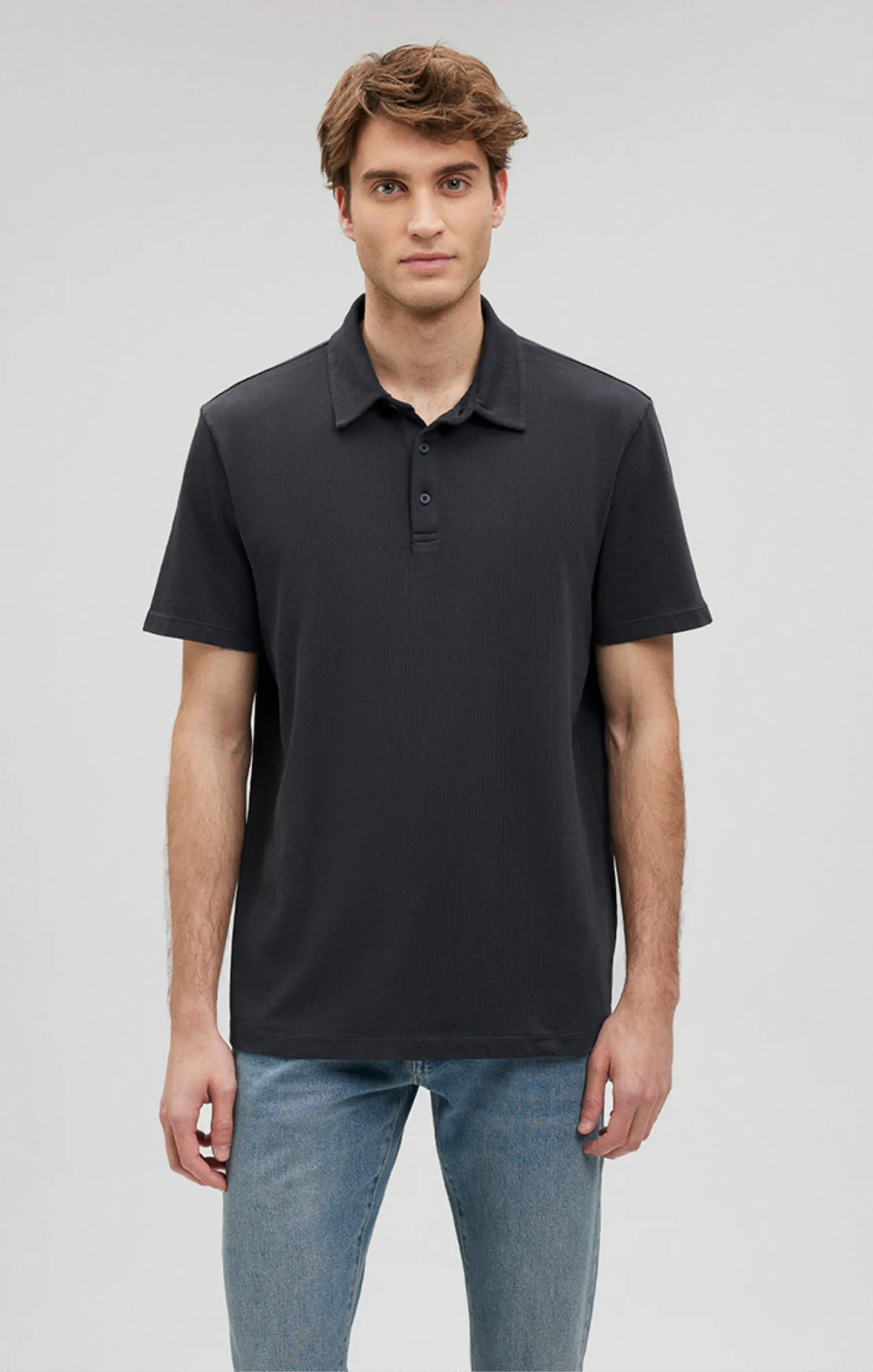 POLO SHIRT IN PIRATE BLACK Premium Pima Cotton Fashionable Comfort