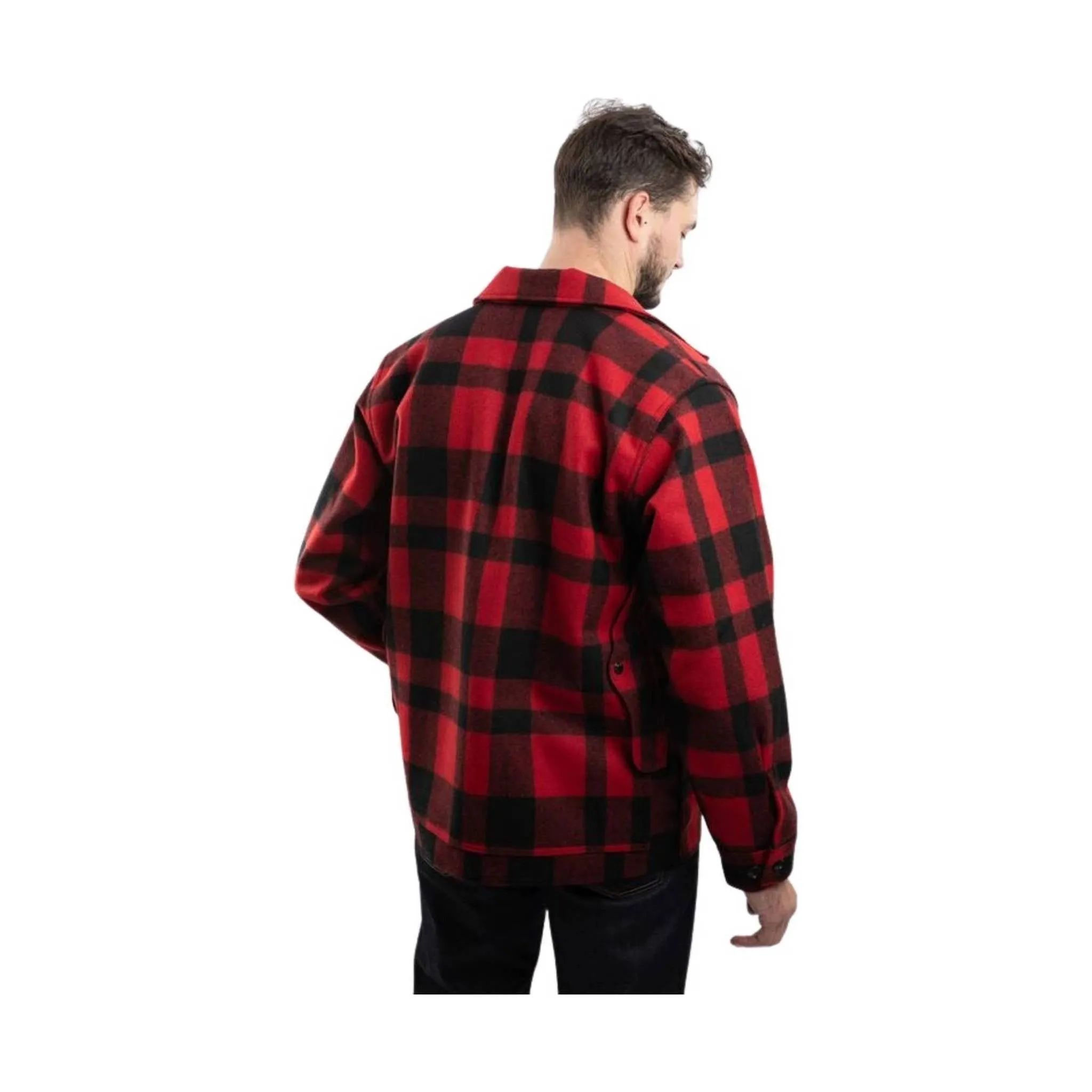 Scratch Resistant Zippers Weatherproof Construction Filson Men's Mackinaw Wool Cruiser - Red/Black Plaid