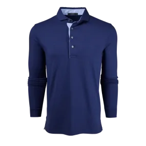 Anti Pilling Surface Apache Long Sleeve Polo - Maltese Blue