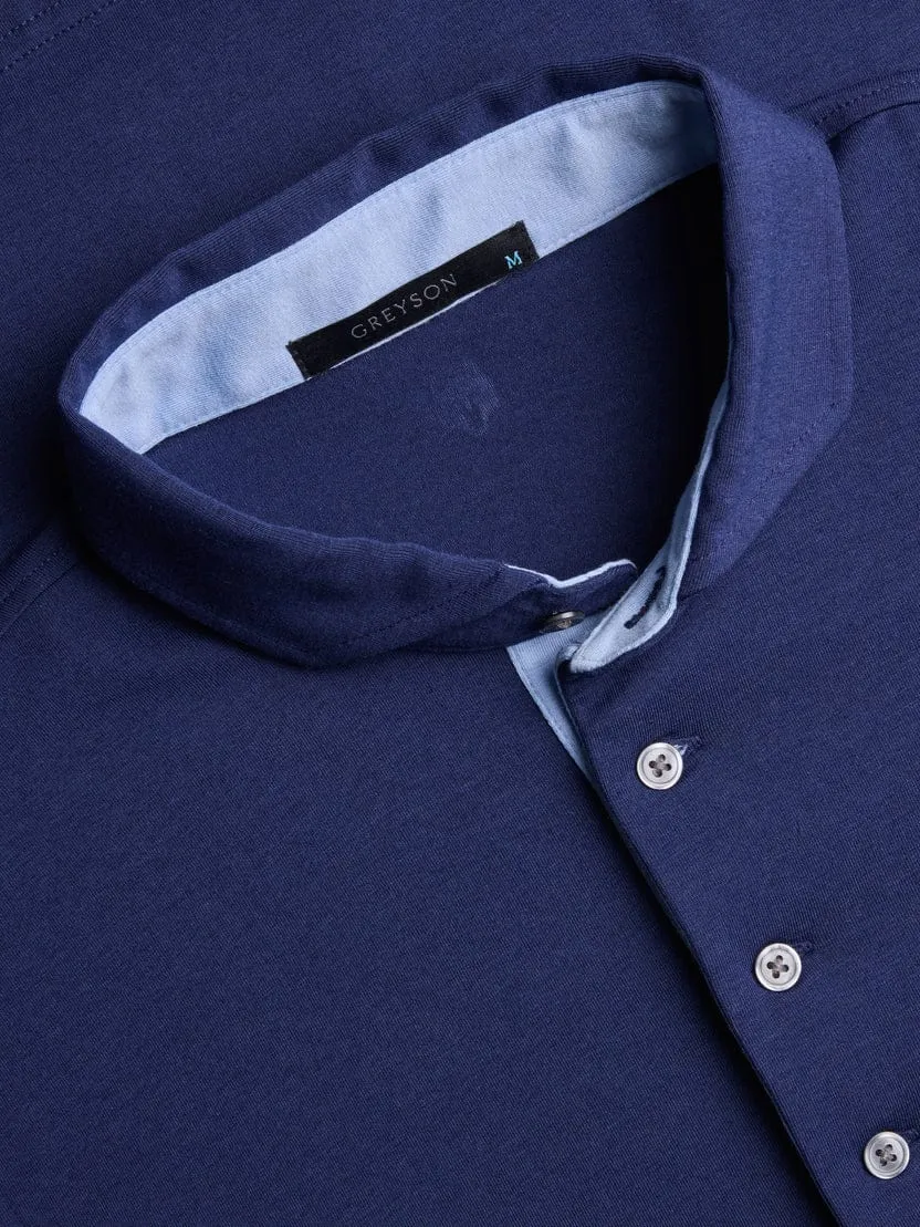Apache Long Sleeve Polo - Maltese Blue Breathable knit Light material