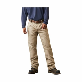 Ariat Men's Flame Resistant M4 Relaxed Workhorse Boot Cut Pant - Khaki Non Clip Sporty Function