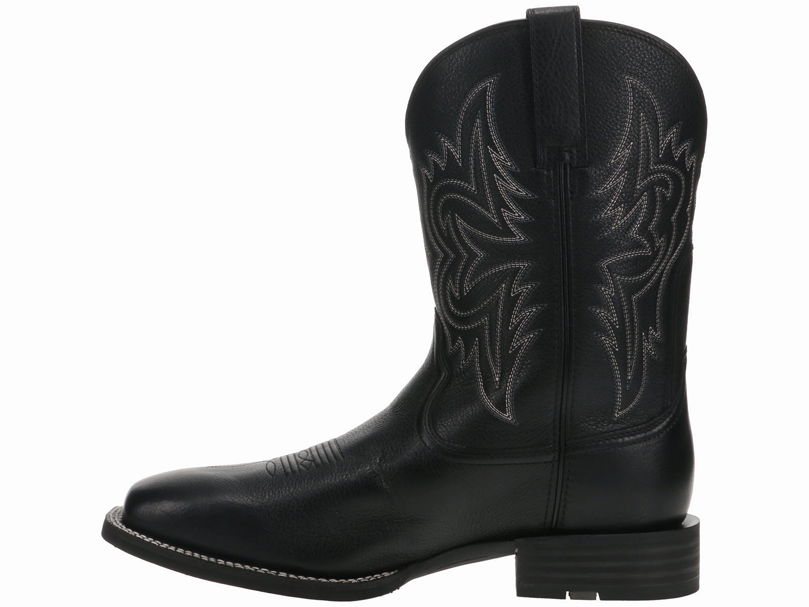 Ariat Western Big Rig Square Toe Cowboy Boot Black Fire Side